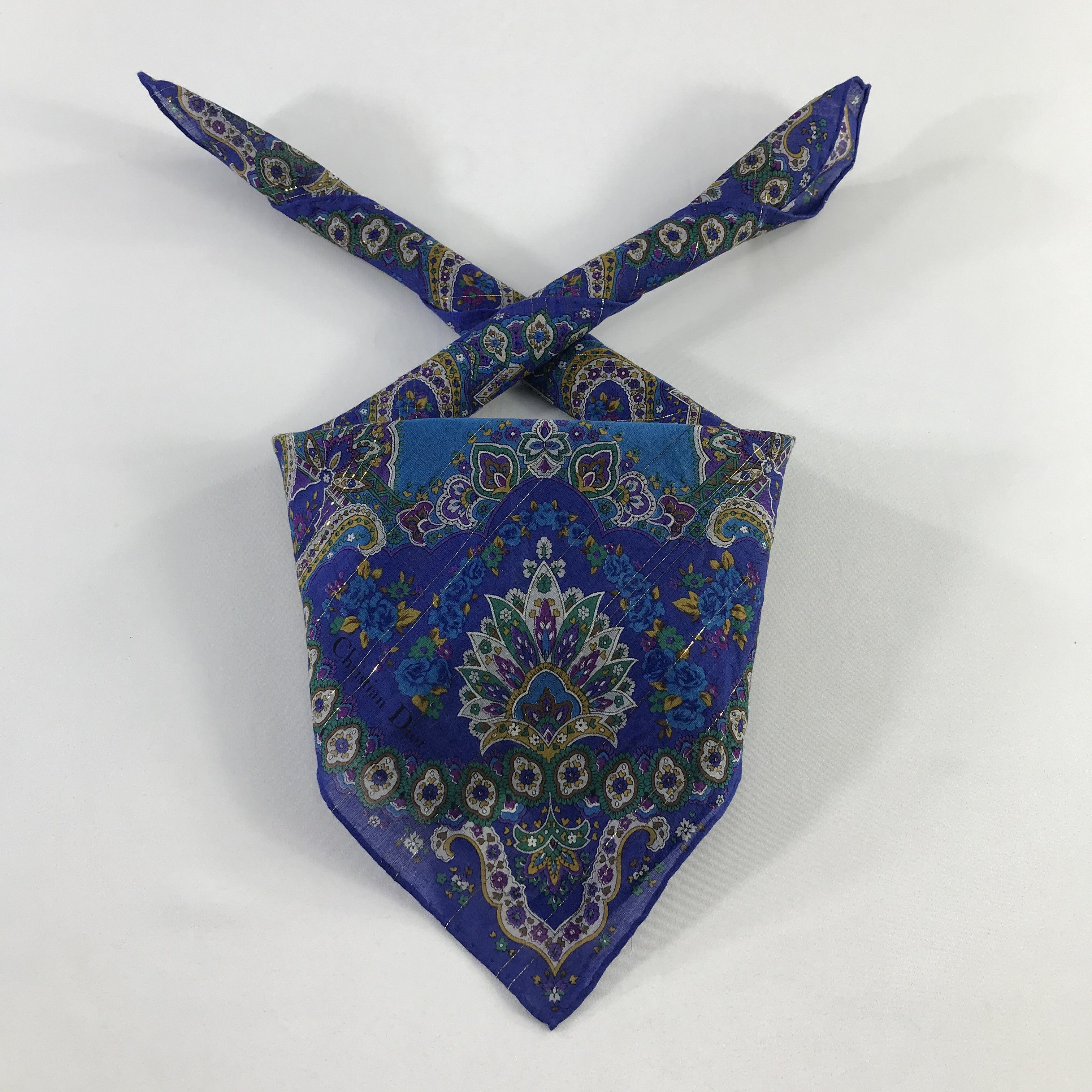 Christian Dior Monsieur × Vintage Christian Dior Bandana / Handkerchief / Neckerchief - S936 Size ONE SIZE - 4 Thumbnail