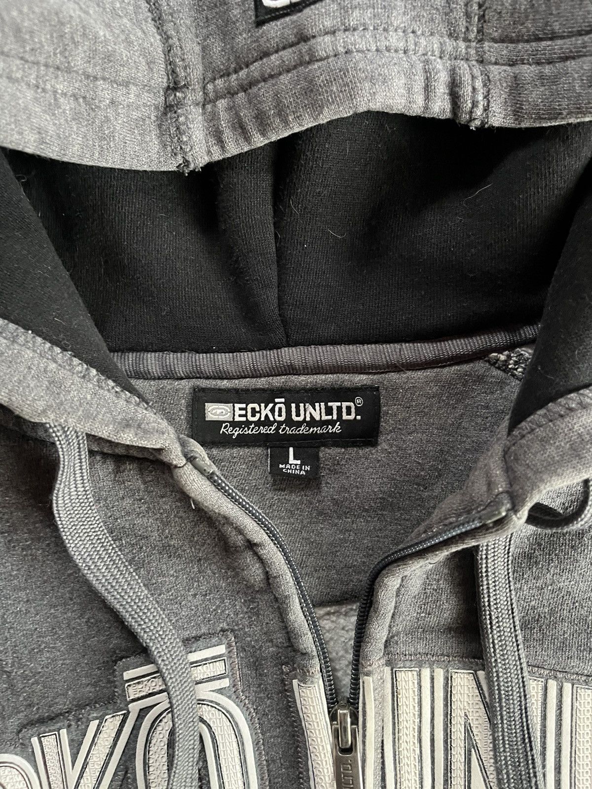 Ecko Unltd. Ecko Unltd. Big Spellout Rhino Logo Baggy Zip Hoodie L XL Size US L / EU 52-54 / 3 - 12 Thumbnail