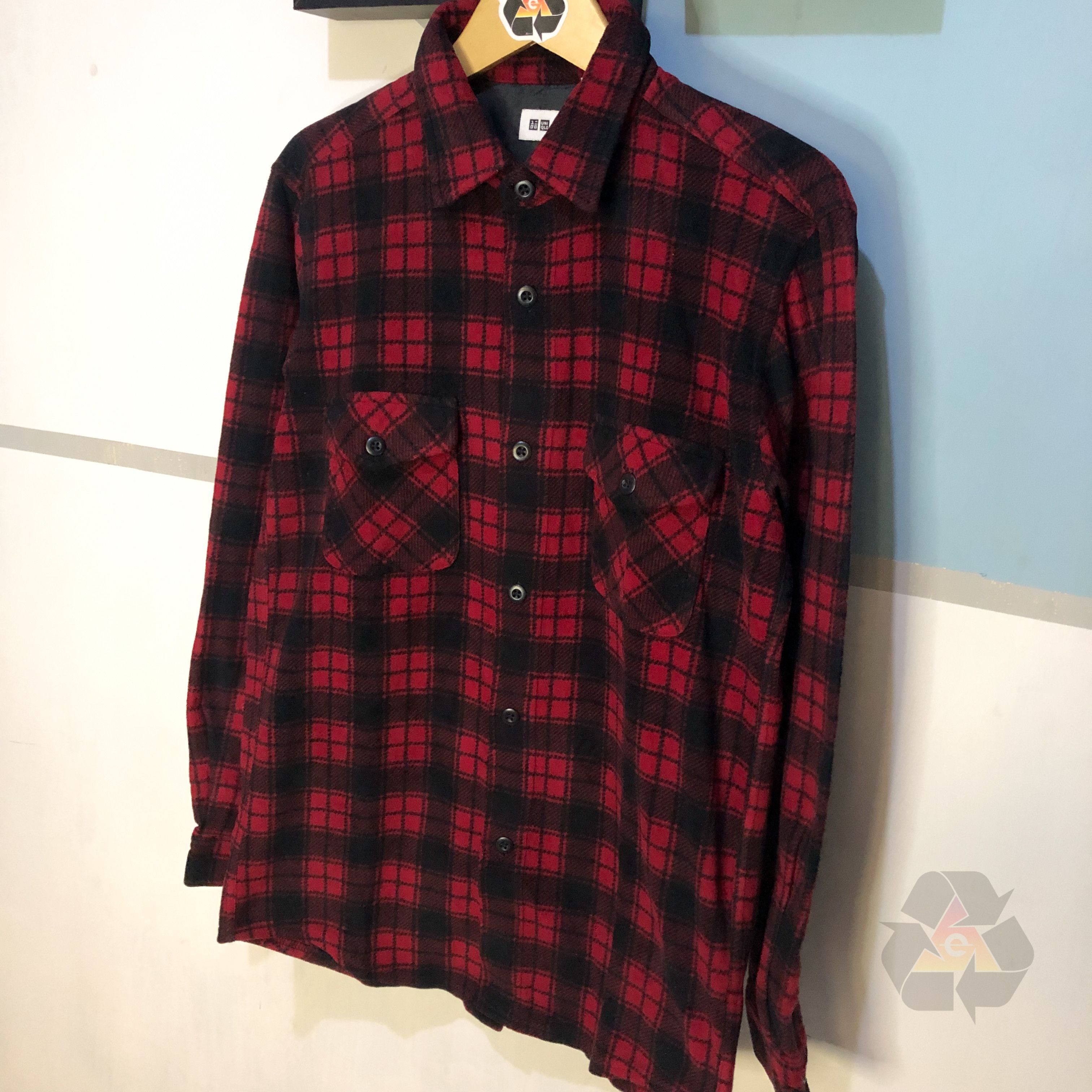 Uniqlo × Vintage Uniqlo Flannel Plaid Long Sleeve Y2K Size US L / EU 52-54 / 3 - 3 Thumbnail