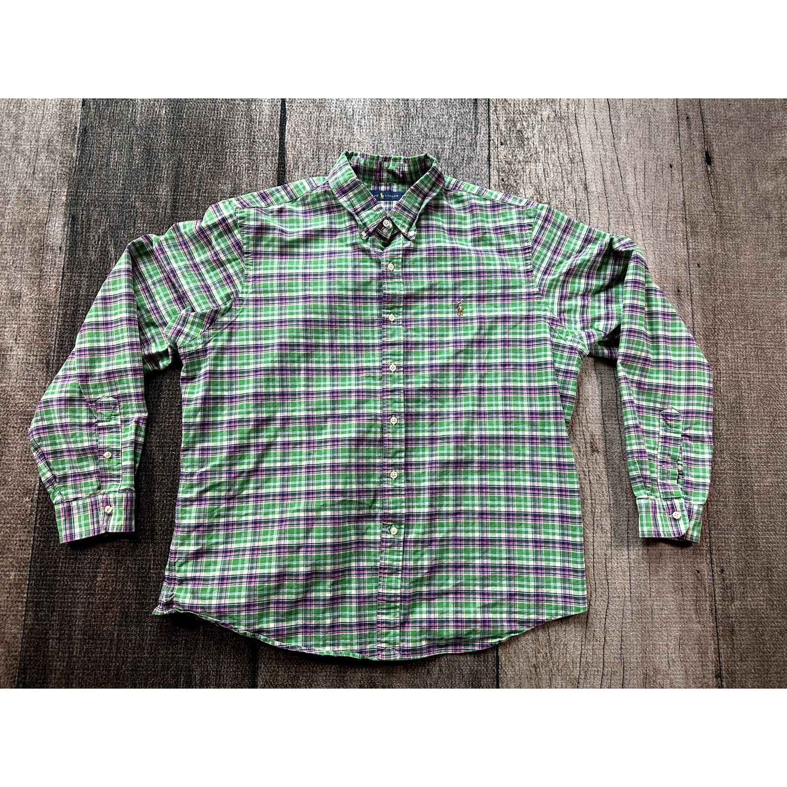 Ralph Lauren Ralph Lauren Green Plaid Cotton Shirt XXL Mens Preppy Polo Size US XXL / EU 58 / 5 - 1 Thumbnail