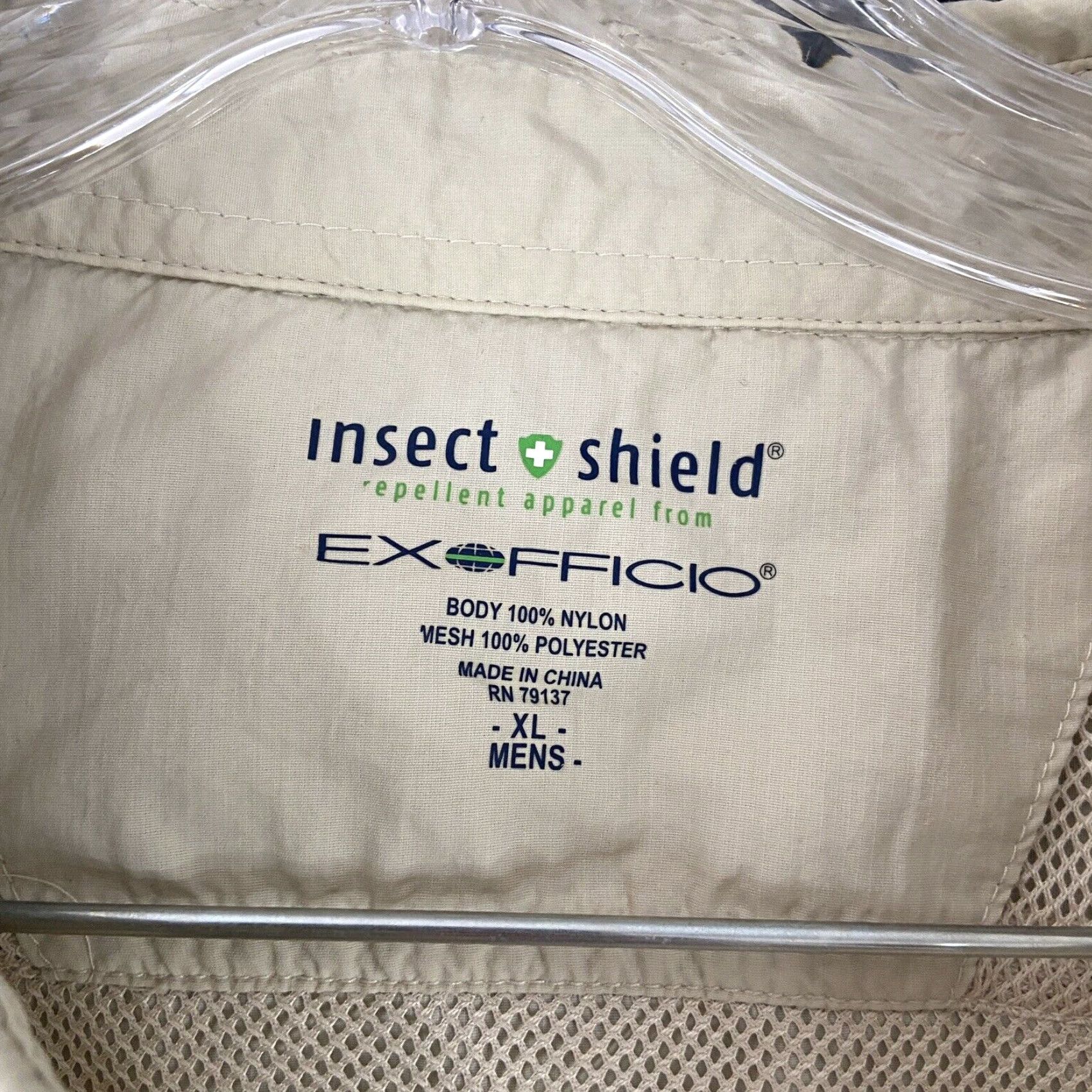 ExOfficio VINTAGE ExOfficio Inset Shield Men’s XL Beige Button-Up Long Sleeve Shirt Adult XL Beige Shirt Mens Size US XL / EU 56 / 4 - 6 Thumbnail