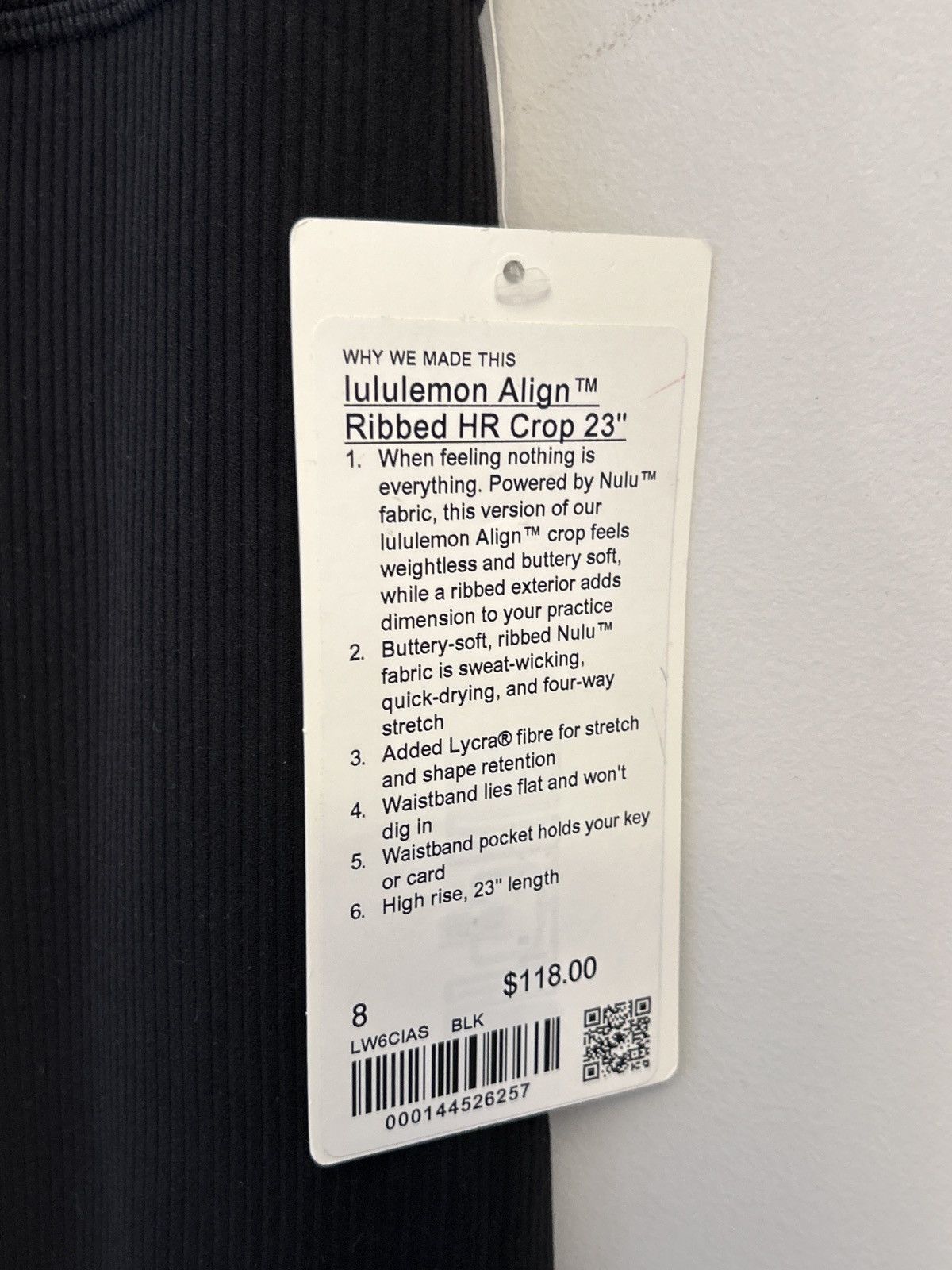 Lululemon Lululemon Align Ribbed HR Crop 23" leggings black size 8 Size 30" / US 8 / IT 44 - 3 Thumbnail
