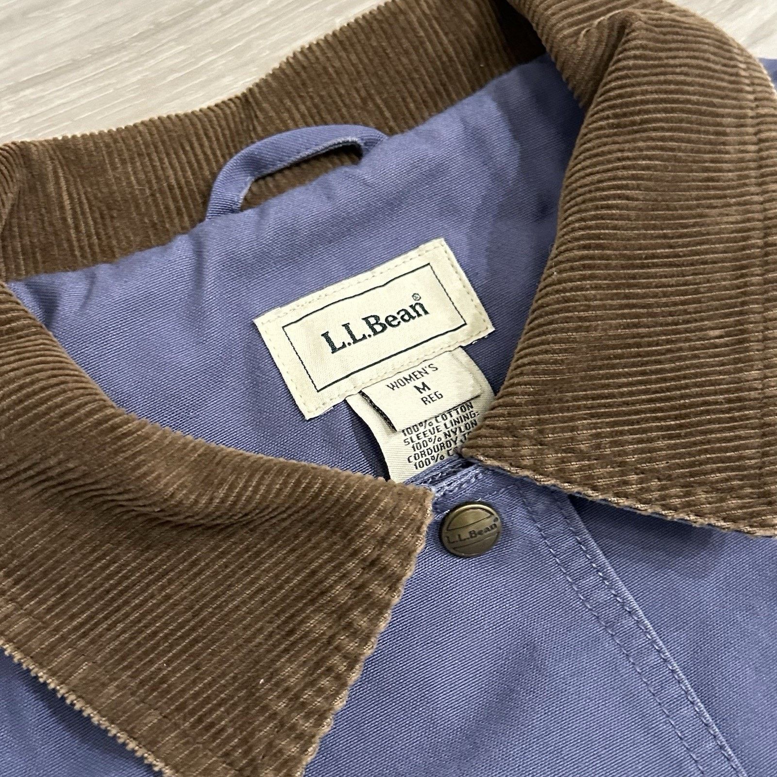 L.L. Bean VTG LL Bean Women’s Medium Long Canvas Duster Periwinkle Size M / US 6-8 / IT 42-44 - 6 Thumbnail