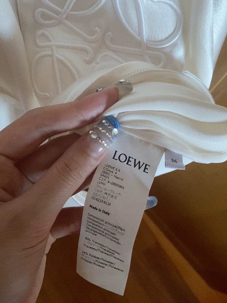 Loewe Loewe Women's logo Logo acetate silk satin button shirt Size S / US 4 / IT 40 - 3 Thumbnail