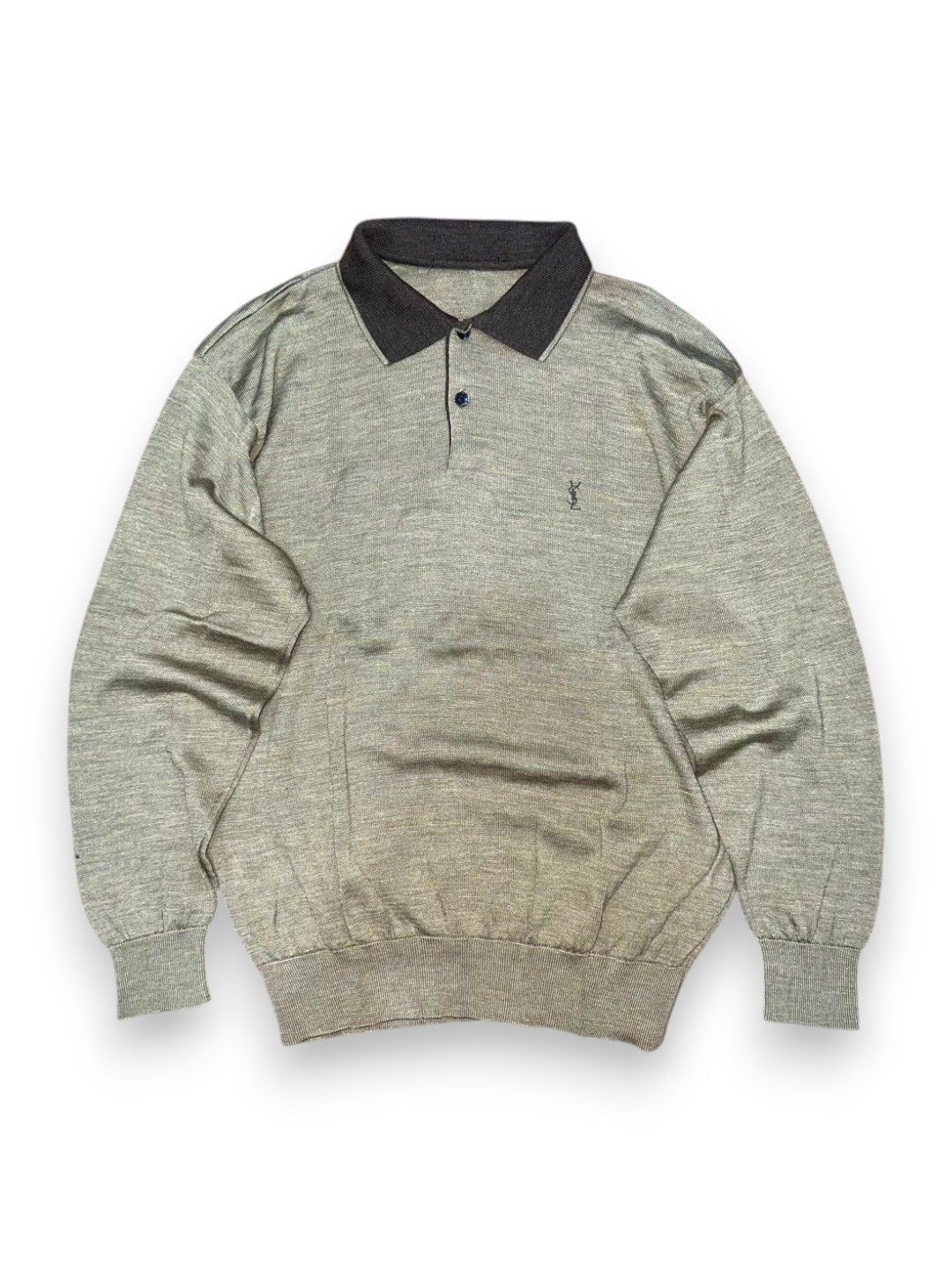 Vintage Yves Saint Laurent YSL Knit Polo Sweater