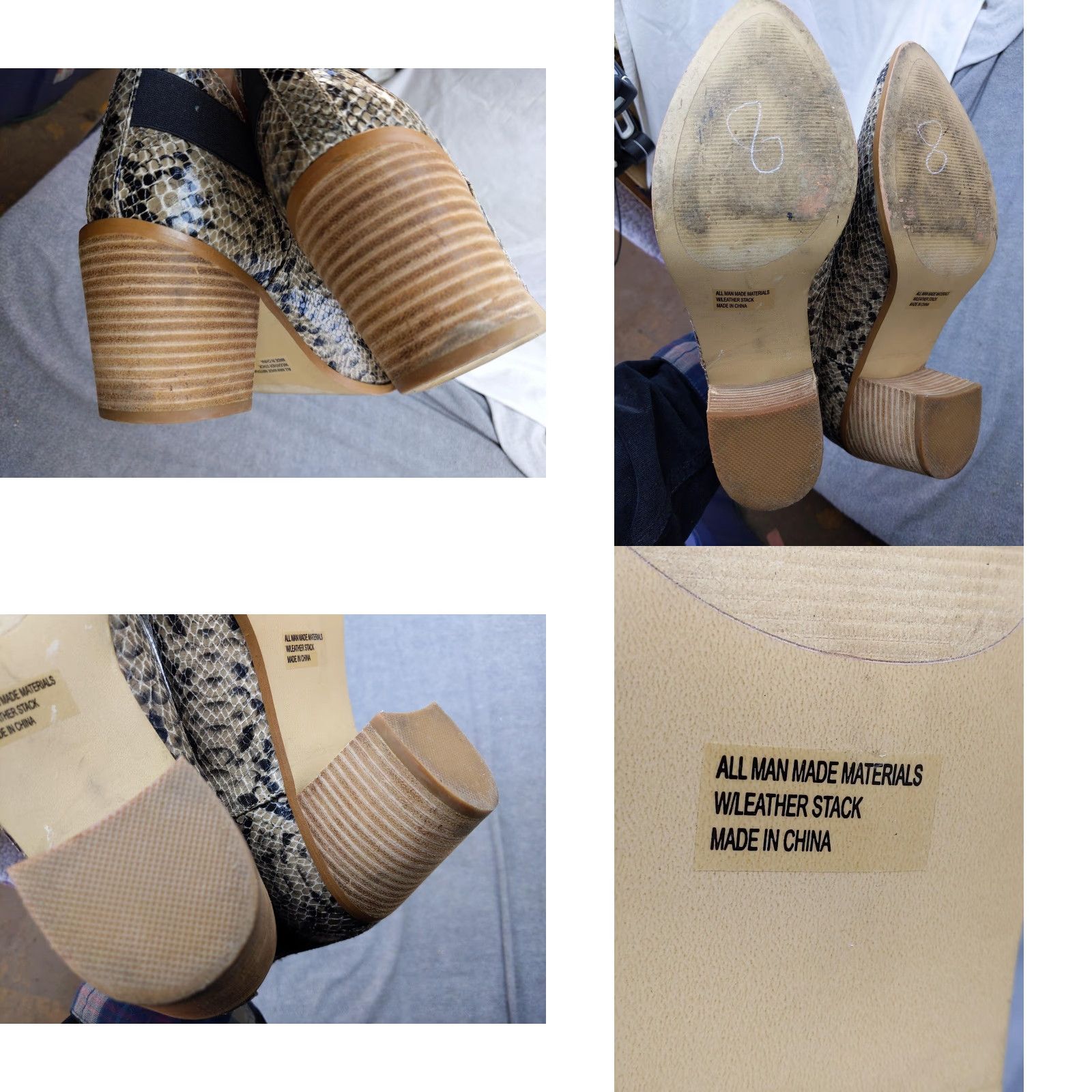 Dolce Vita Dolce Vita FIG Boots Womens Size 9.5 Beige Snake Print Ankle Block Heel Booties Size US 10 / IT 40 - 8 Thumbnail