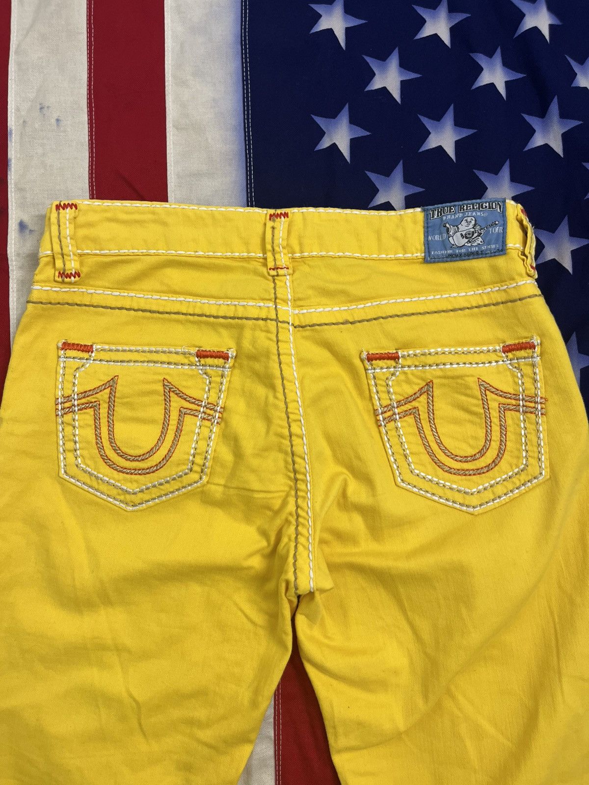 True Religion True Religion Yellow Y2K Jeans Size 29" - 3 Thumbnail
