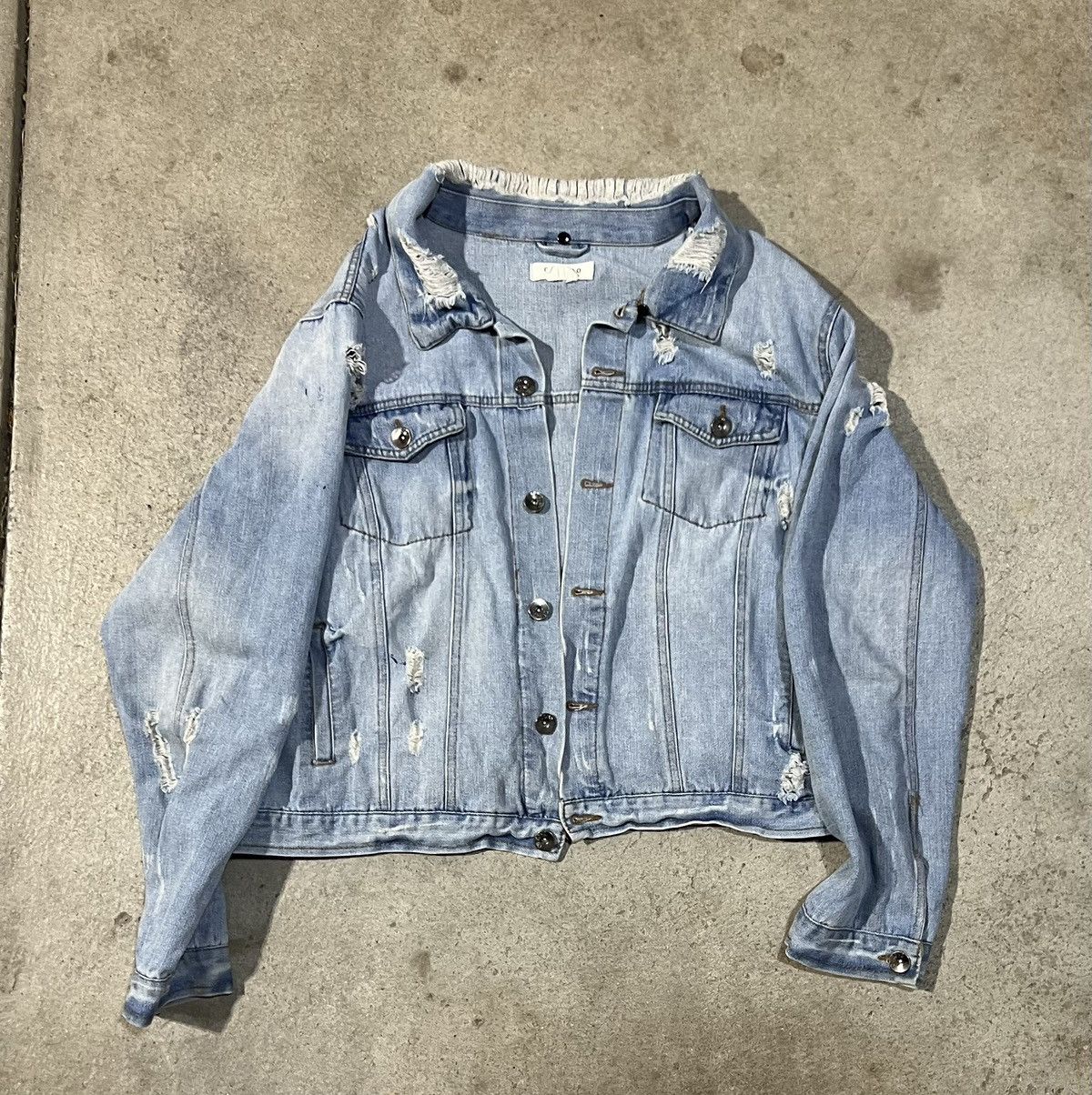 Japanese Brand × Vintage Retro Denim Jacket with Distressing Size US XL / EU 56 / 4 - 5 Thumbnail