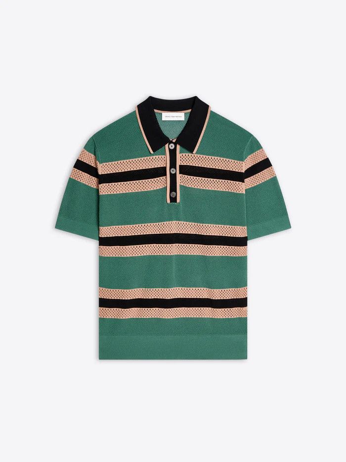 Dries Van Noten Striped Polo Shirt Size US L / EU 52-54 / 3 - 7 Thumbnail