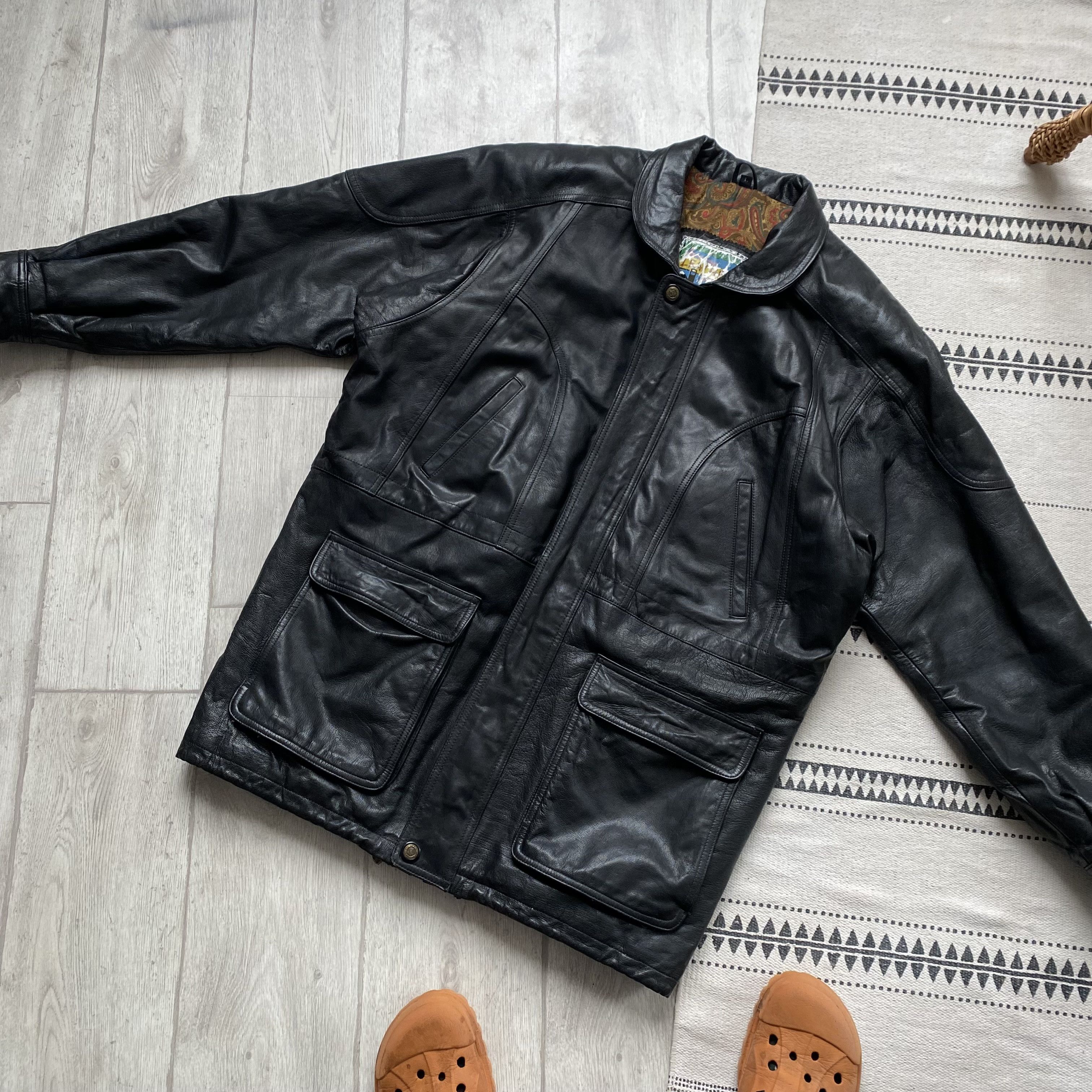 Genuine Leather Avantgarde Vintage 90s Genuine Leather Jacket Parka Coat Y2K Size US L / EU 52-54 / 3 - 8 Thumbnail