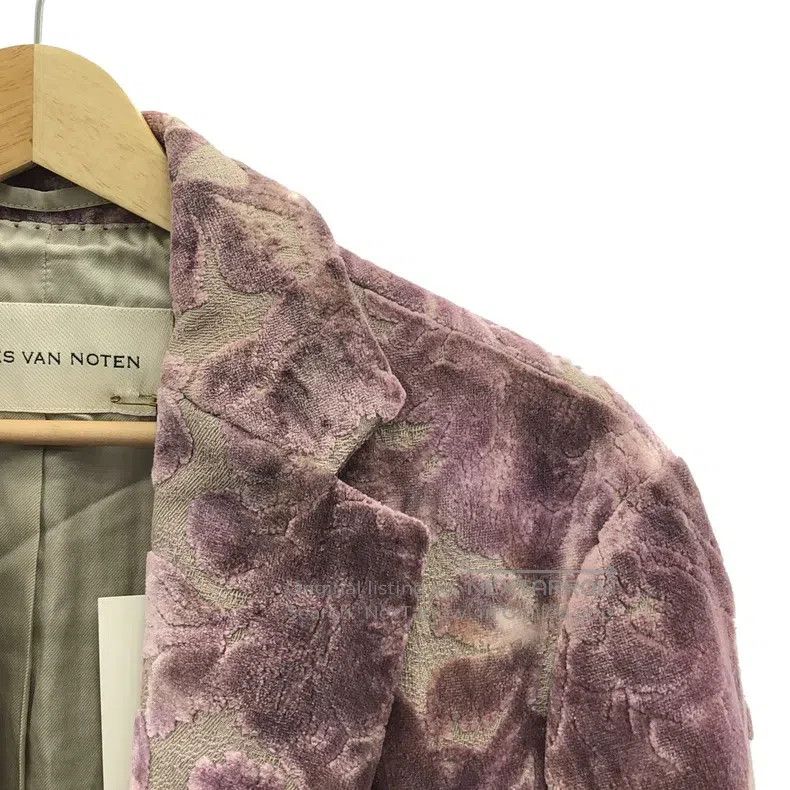 Dries Van Noten Dries Van Noten Purple Flocked Printed Suit Jacket Size US XS / EU 42 / 0 - 3 Thumbnail