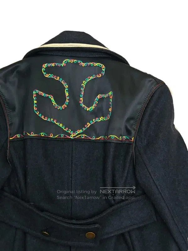 Valentino Valentino Navy Wool Printed Short Coat . Size XS / US 0-2 / IT 36-38 - 6 Thumbnail