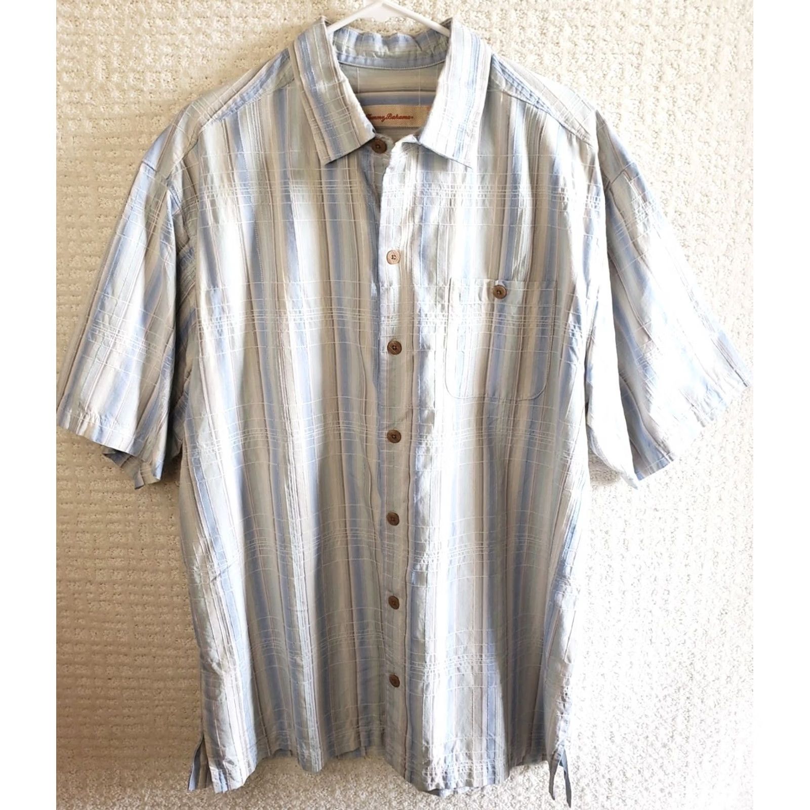 Tommy Bahama Tommy Bahama Shirt Button-Up Striped Adult Large Pink Multicolor Silk Blend Mens Casual Classic Beach Hawaiian Size US L / EU 52-54 / 3 - 2 Thumbnail