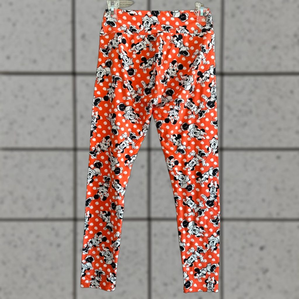 Vintage LuLaRoe Disney Minnie Mouse Leggings One Size Orange and White - Leggings - Women - Tall - Elastic Waist - Disney Theme Size 42" / US 20 - 1 Thumbnail