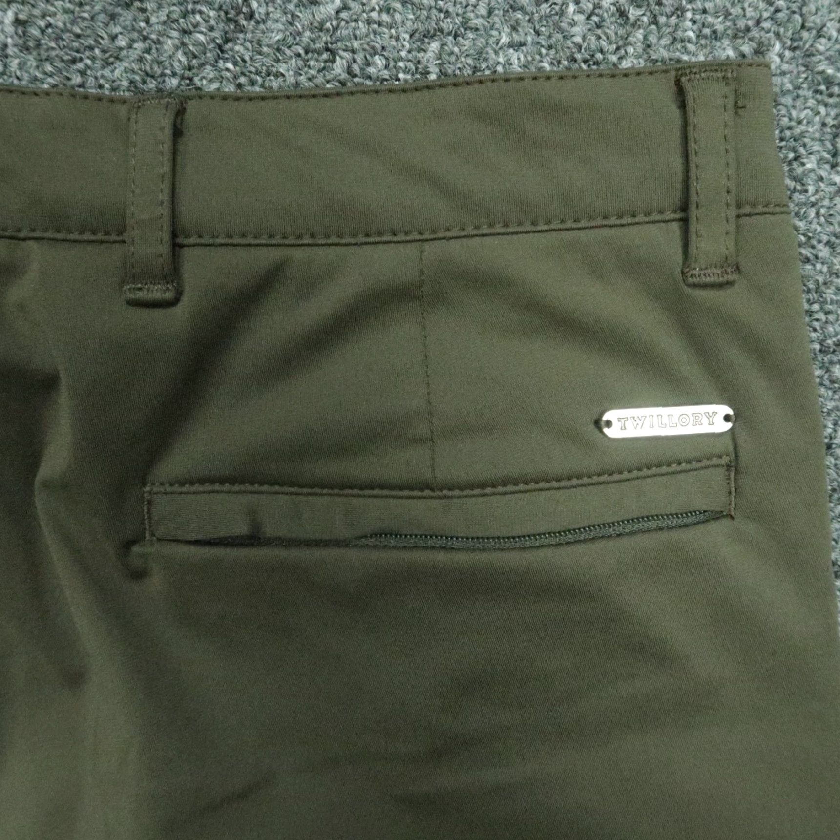 Vintage Twillory Pants Mens 30x29 Green Tailored Fit Performance Stretch Zip Pocket Chino Pants Size US 30 / EU 46 - 6 Thumbnail