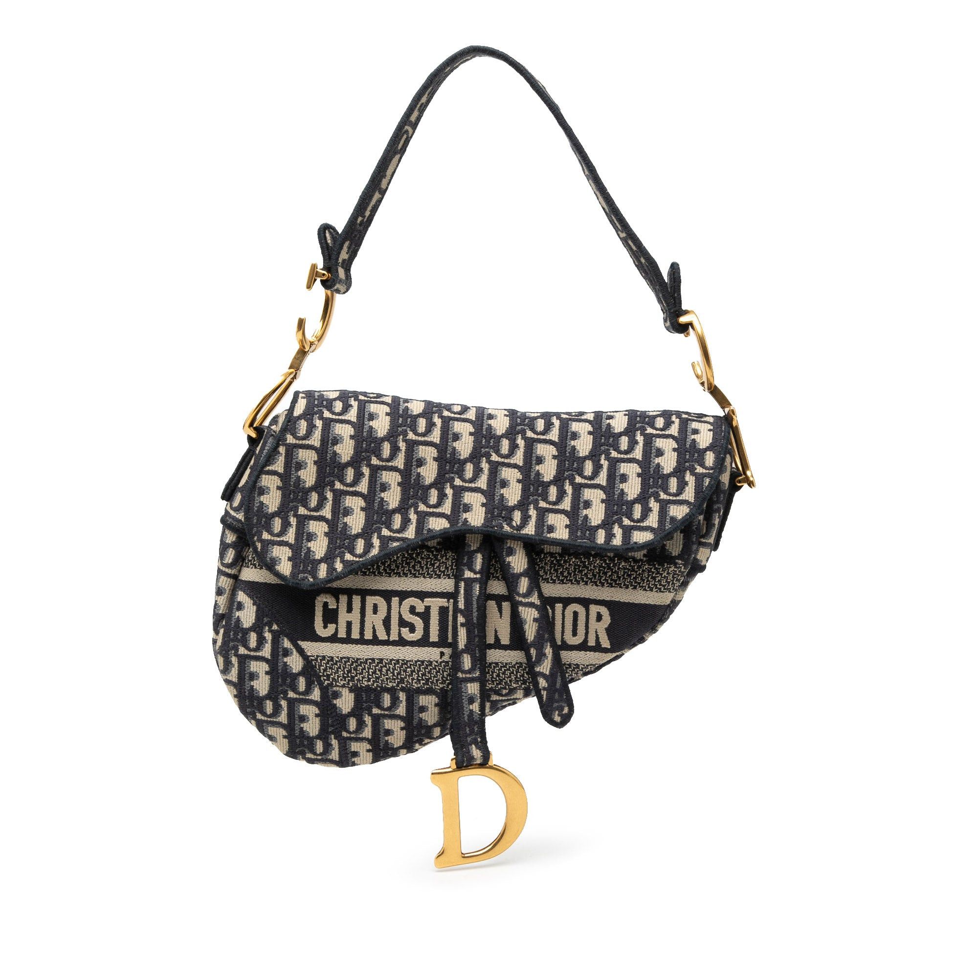 Dior Oblique Embroidered Canvas Saddle Bag Size ONE SIZE - 1 Thumbnail