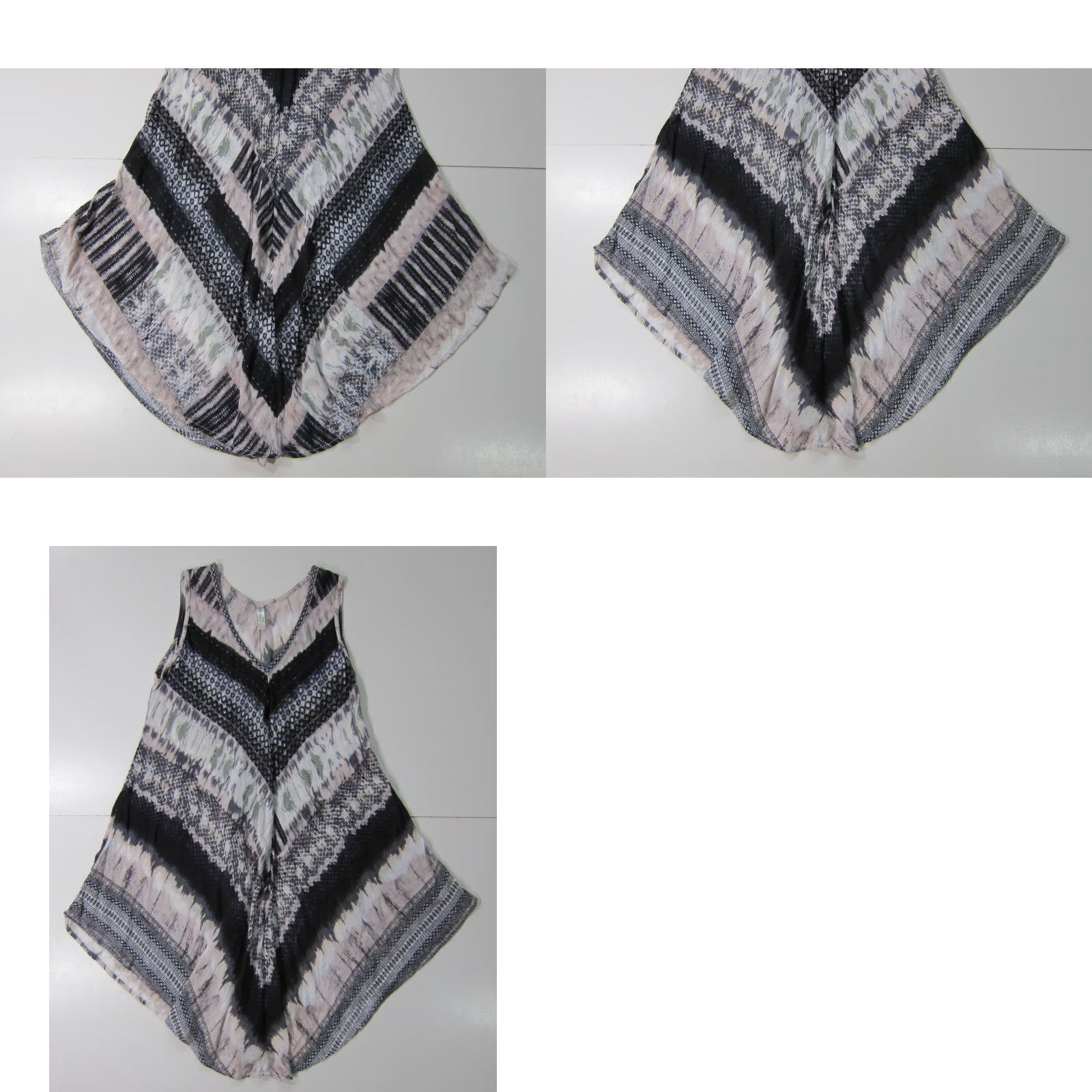 Vintage Shoreline Maxi Dress Women Large V-Neck Sleeveless Tunic Muumuu Rayon Grey Green Size L / US 10 / IT 46 - 8 Thumbnail