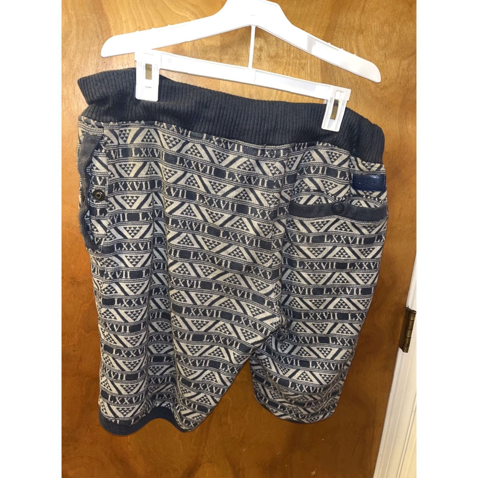 Vintage Play Cloths Mens XL Blue Roman Numbers Cotton SweatShorts W/Pockets Size US 36 / EU 52 - 5 Thumbnail