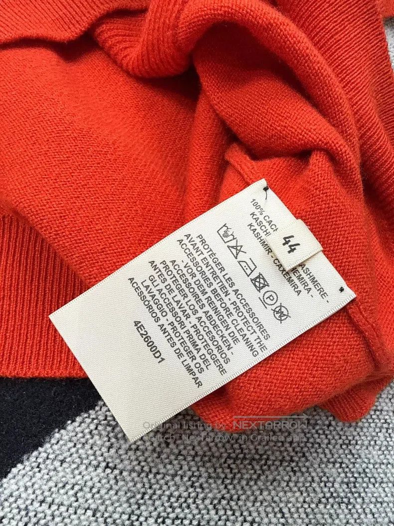 Hermes Hermes Red cashmere knitted short-sleeved top Size M / US 6-8 / IT 42-44 - 4 Thumbnail