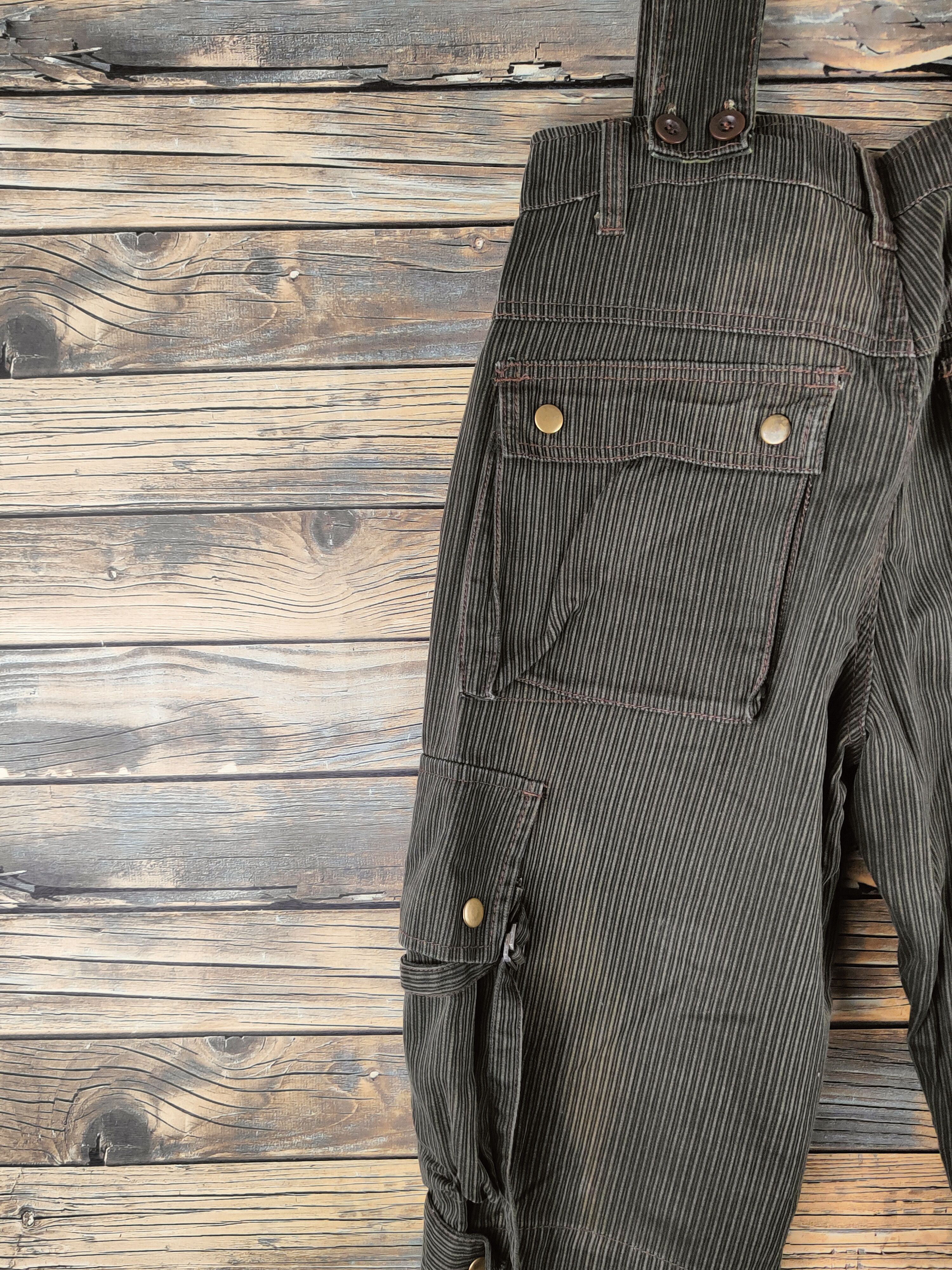 Japanese Brand D Techno Brown Sleeveless Jumpsuit Adjustable Straps #S2938 Size US 29 - 14 Thumbnail