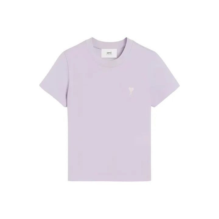 Ami Paris Purple Heart Embroidered T-Shirt -2507