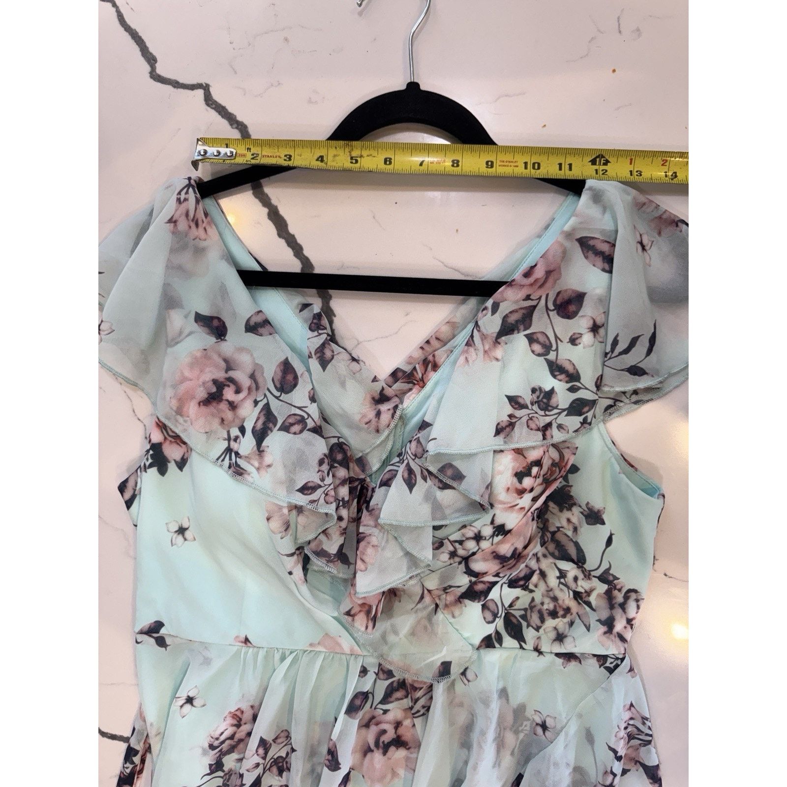 Shein SHEIN Belle XL Floral Print Ruffle Trim Bridesmaid Dress Size XL / US 12-14 / IT 48-50 - 6 Thumbnail