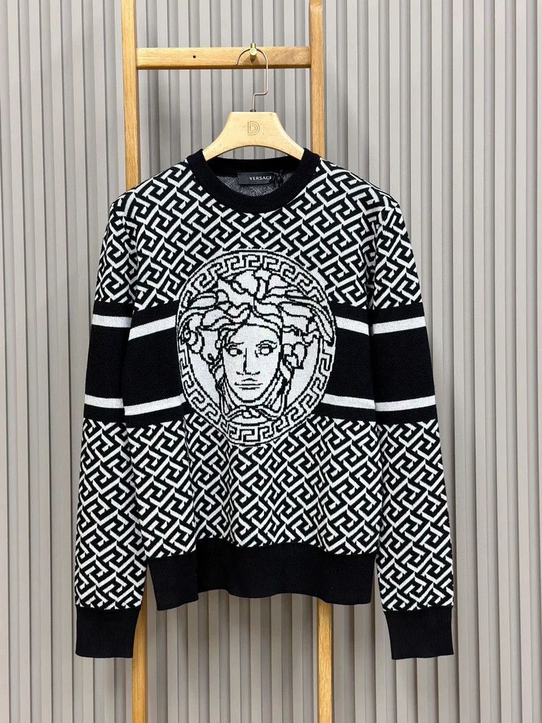 Versace Versace Black and white color-blocked Medusa crewneck card Size US L / EU 52-54 / 3 - 1 Thumbnail