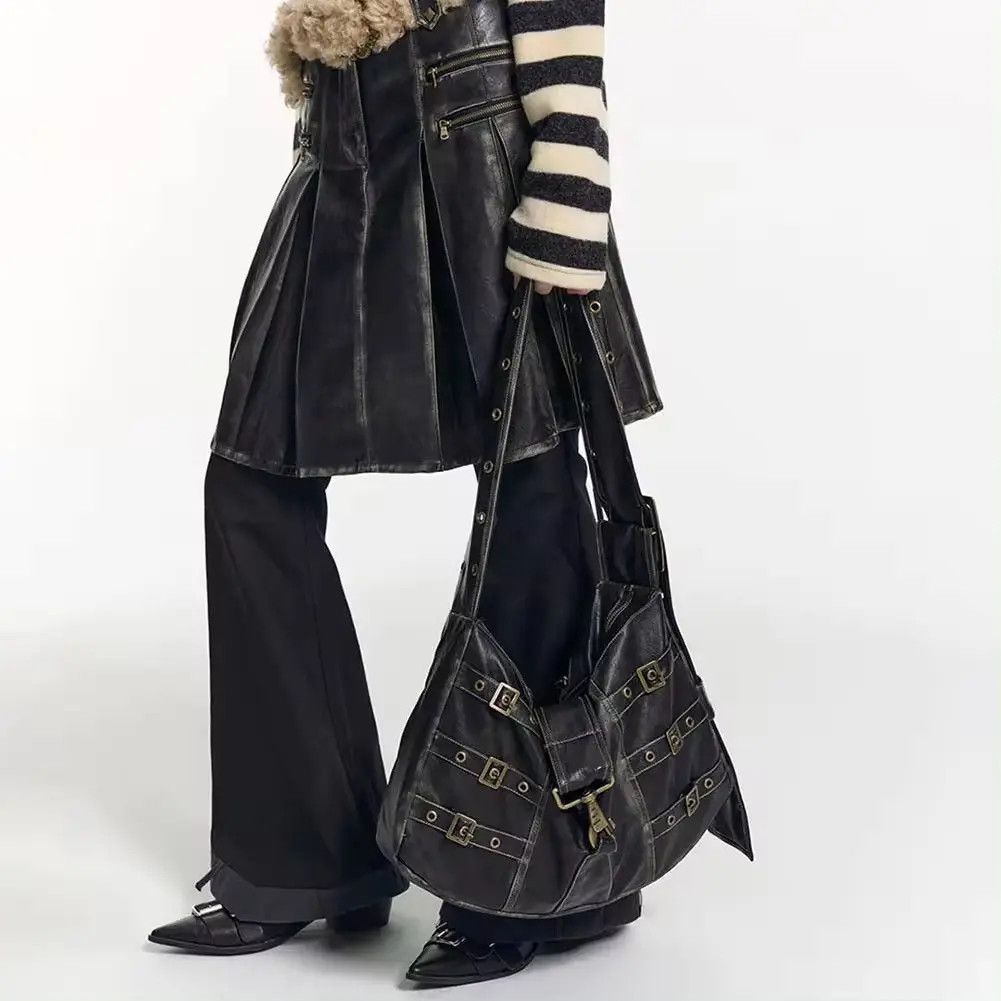 Vintage Y2K Vintage Harajuku Black Hobo Shoulder Bag Size ONE SIZE - 6 Thumbnail