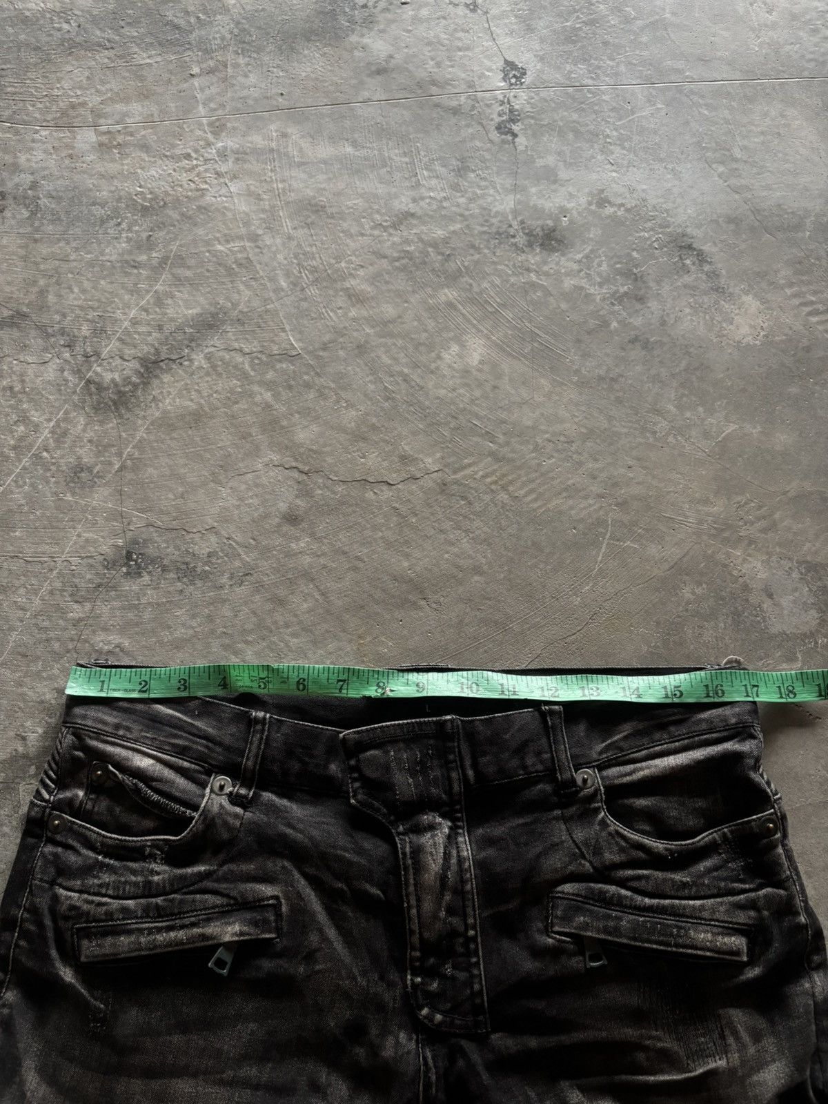 In The Attic IN THE ATTIC BIKER PANT BALMAIN STYLE SASHIKO DISTRESSED Size US 34 / EU 50 - 22 Thumbnail