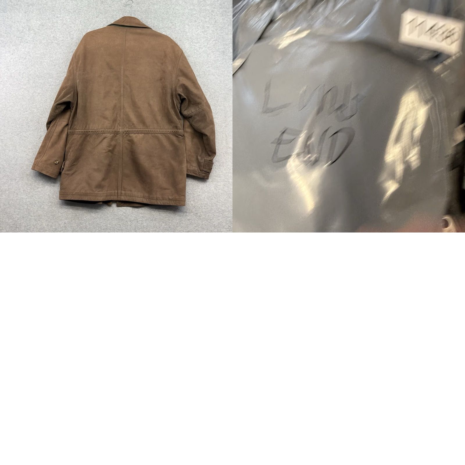 Lands' End VINTAGE Lands' End Leather Chore Bomber Jacket Mens M Brown 90s Outdoor Fall Winter Spring Zip Collared Size US M / EU 48-50 / 2 - 8 Thumbnail