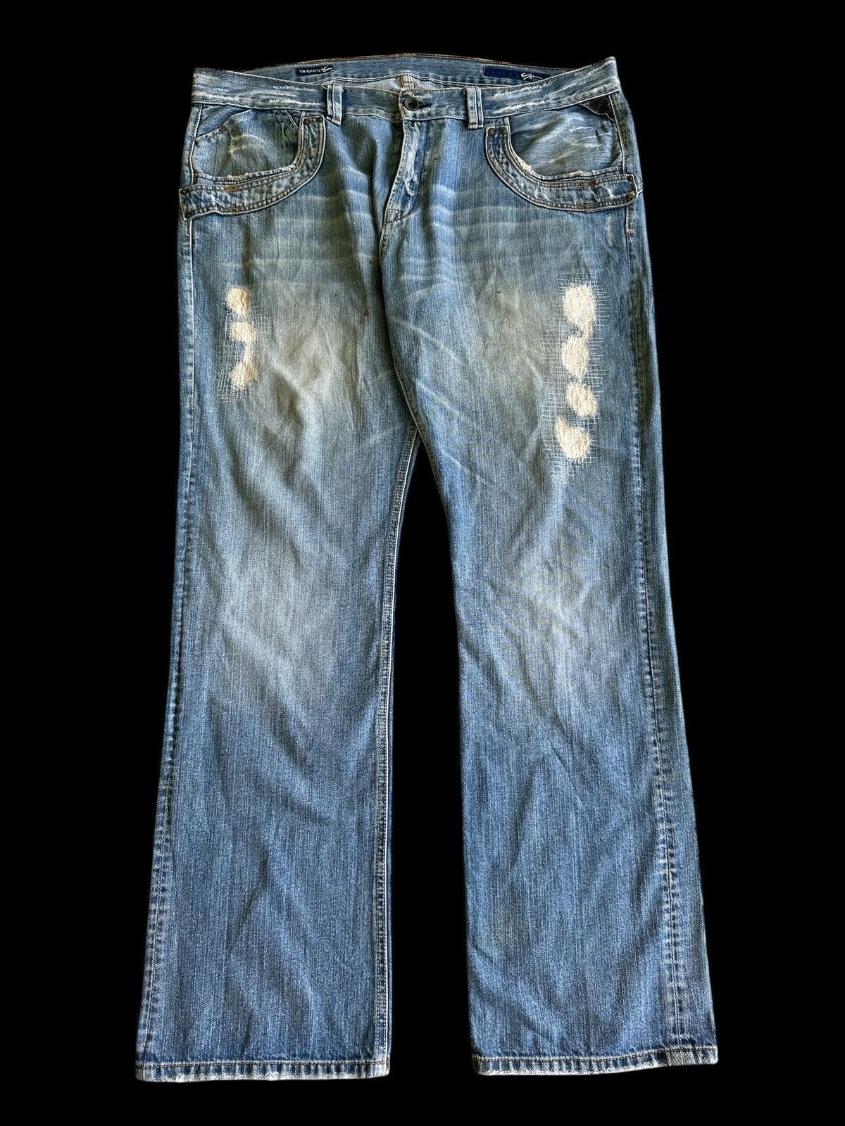 Denime × Japanese Brand × Vintage Vintage Distress Denim Over Size 💥 Size US 42 / EU 58 - 1 Thumbnail