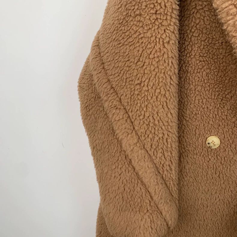 Max Mara Max Mara Teddy brown teddy camel-fleece lapel double-breas Size S / US 4 / IT 40 - 4 Thumbnail