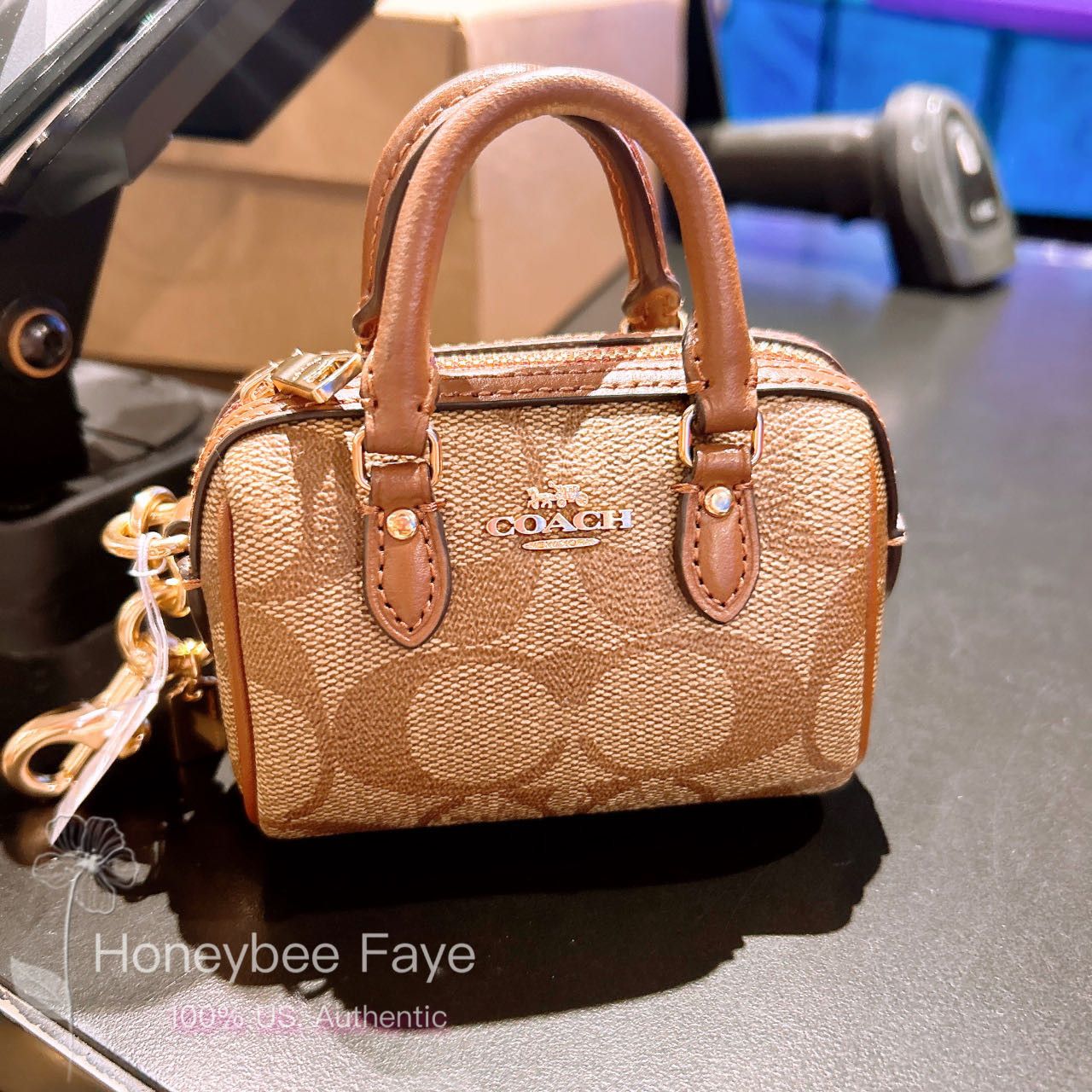 即発OK☆COACH CX068 Mini Rowan Bag Charm In Signature Canvas COACH® Outlet | Mini Rowan Bag Charm In Signature Canvas