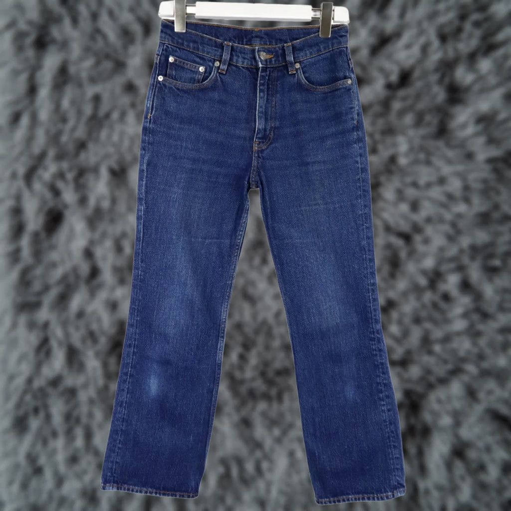 Arket ARKET Fern Cropped Jeans Women's EU 27 Blue Stretch Zip Fly Pockets Whiskers Straight Denim Spring Summer Women's Jeans Size 27" / US 4 / IT 40 - 1 Thumbnail
