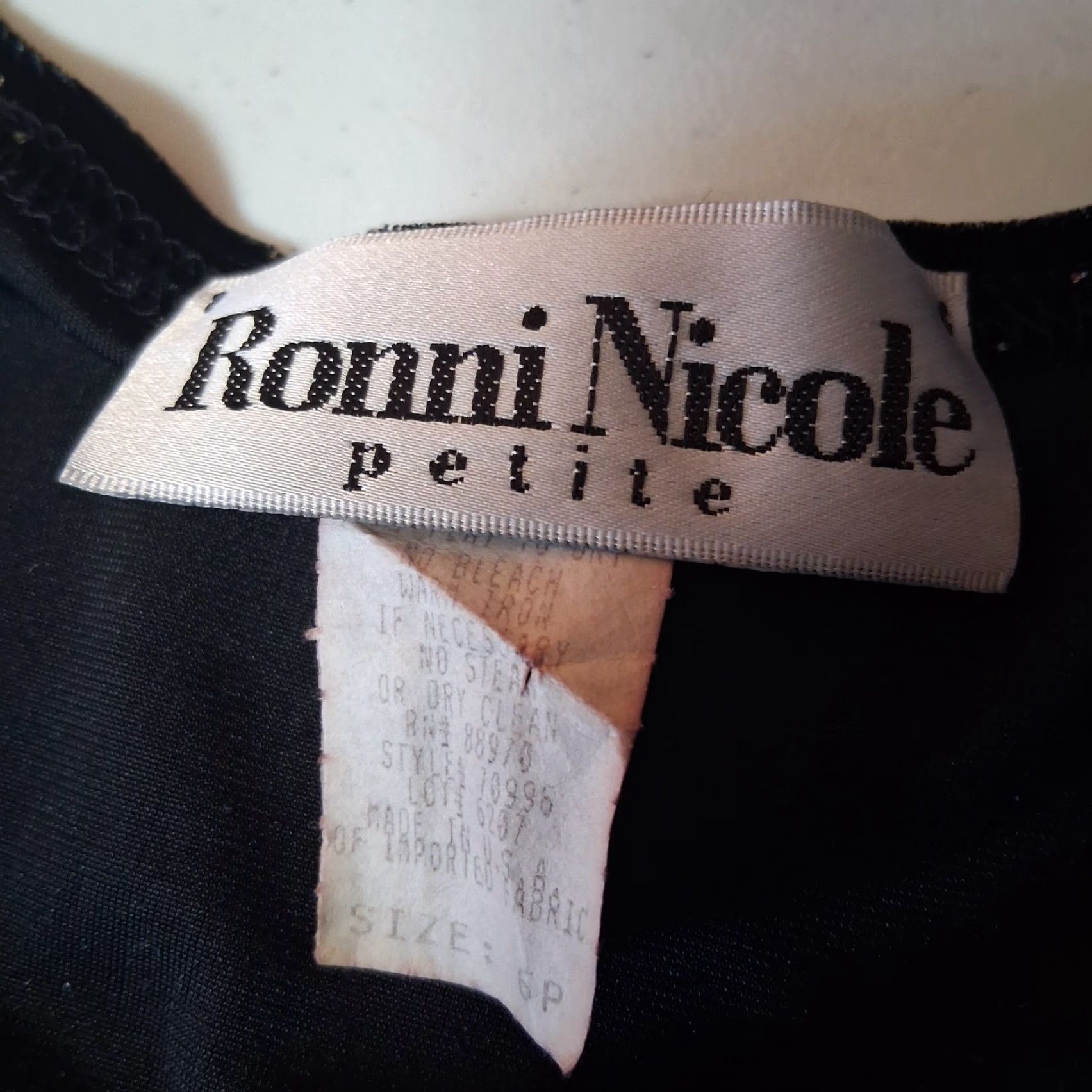 Velour VINTAGE Ronni Nicole Maxi Dress 6P Black Velour Rainbow Glitter Whimsical Size M / US 6-8 / IT 42-44 - 7 Thumbnail