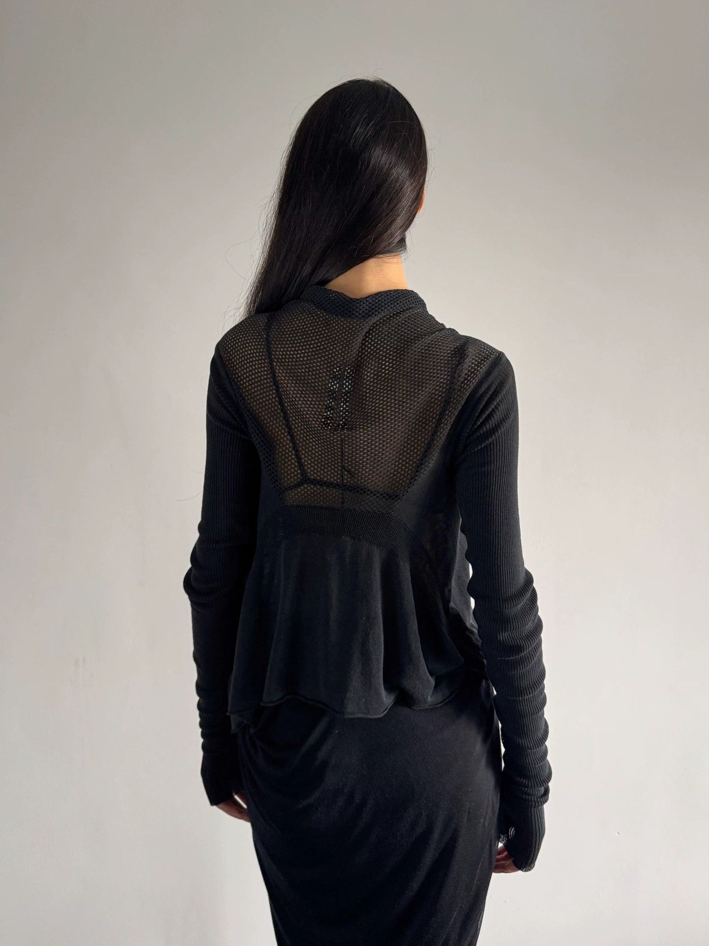 Rick Owens Rick Owens 14ss Mesh Irregular Knit Cardigan S Vtg Size S / US 4 / IT 40 - 6 Thumbnail
