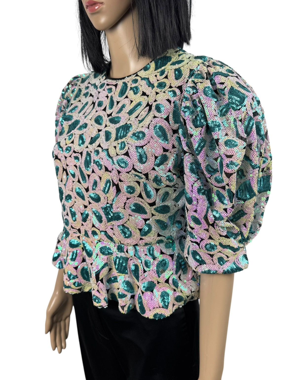 ROTATE Rotate Birger Christensen Christina Top Gathered Sequined Size M / US 6-8 / IT 42-44 - 4 Thumbnail