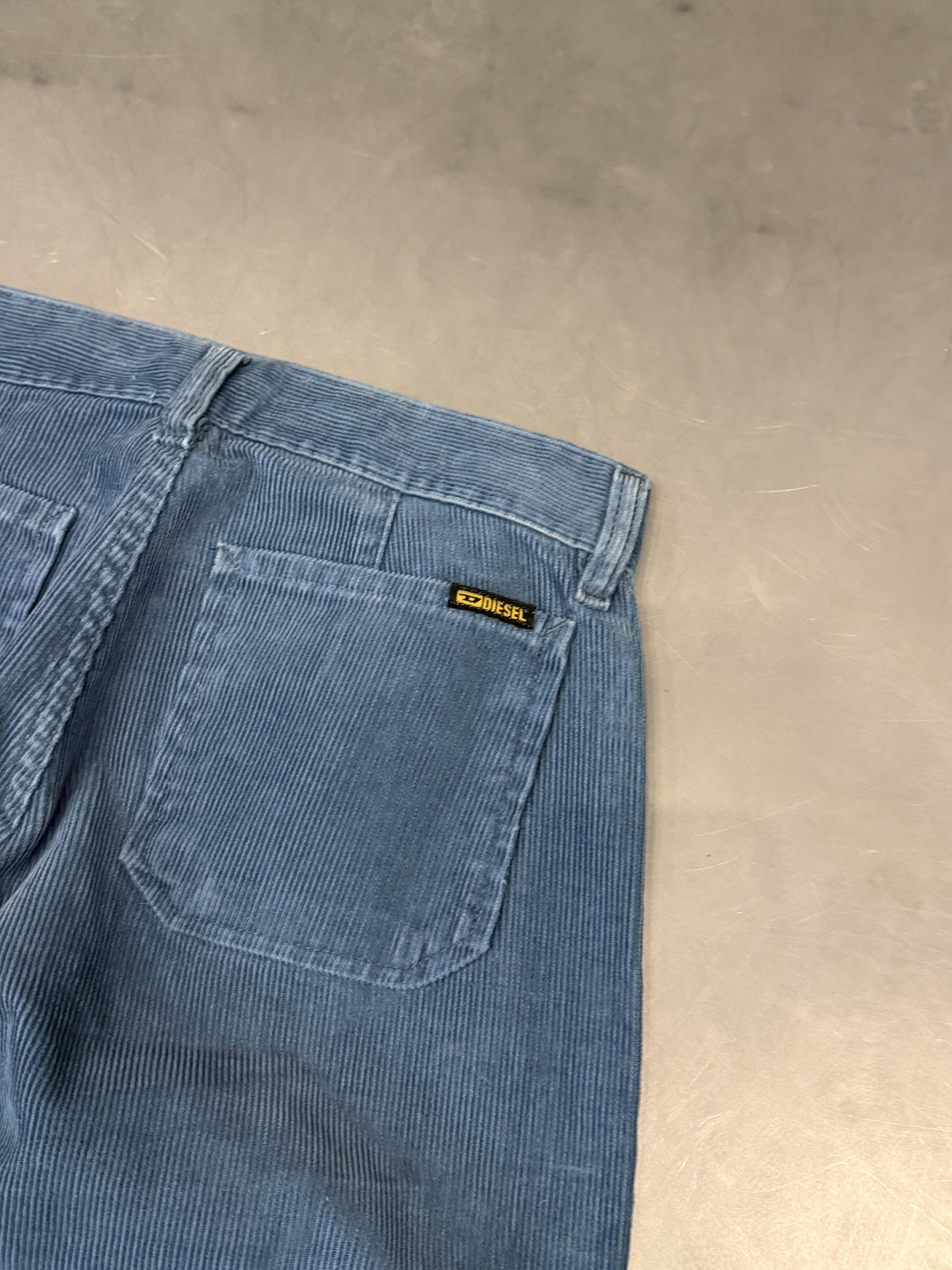 Diesel Vintage 90s Diesel blue flared bootcut corduroy pants Size 28" / US 6 / IT 42 - 2 Thumbnail