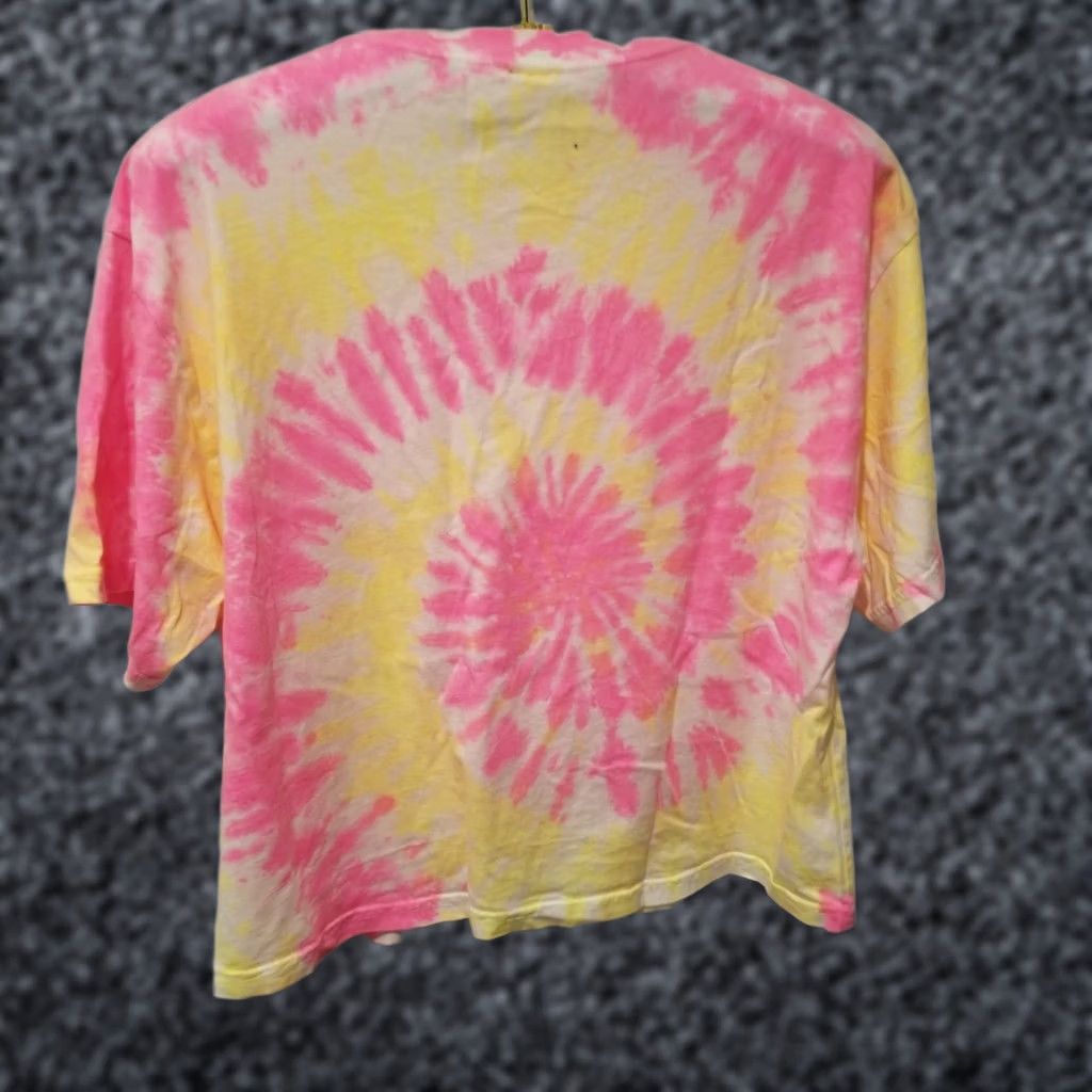 Pinko I Stole My Boyfriend's Shirt Pacific Grove Pink Tie-Dye One Size New NWT Crew Neck Short Sleeve Embroidered Cotton T-Shirt Womens Size ONE SIZE - 1 Thumbnail