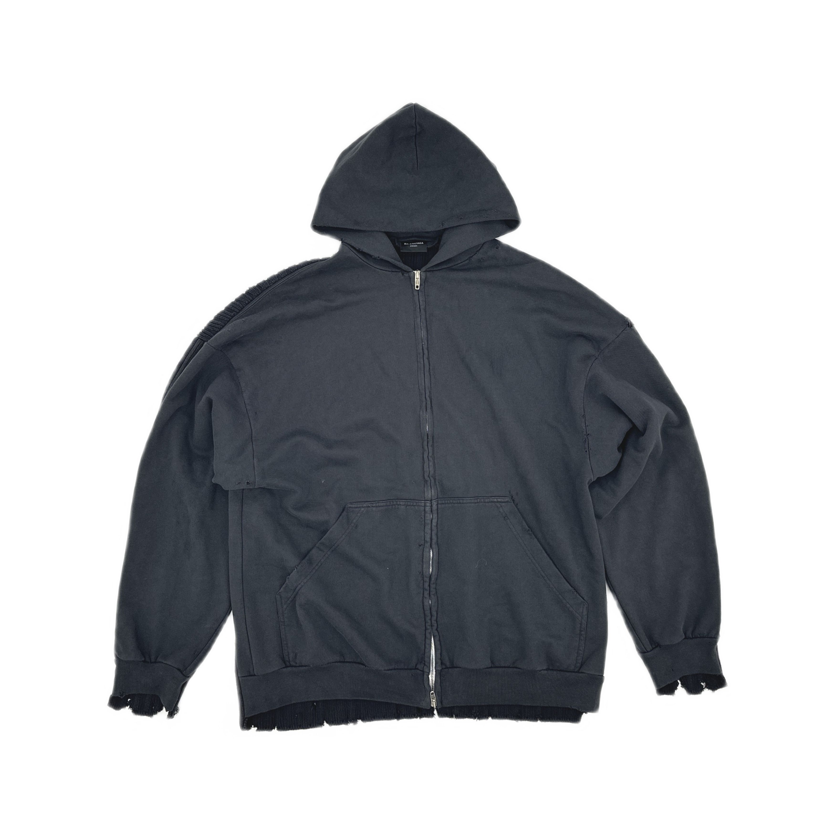 Balenciaga Balenciaga Ribbed Zip Up Hoodie Size L Size US L / EU 52-54 / 3 - 1 Thumbnail