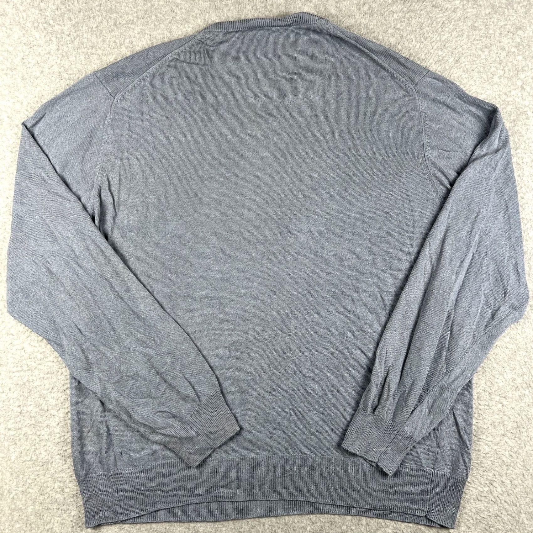 Jos. A. Bank Jos A Bank Mens Blue Lightweight Pullover Knit Sweater V-Neck Large Silk Size US L / EU 52-54 / 3 - 2 Thumbnail