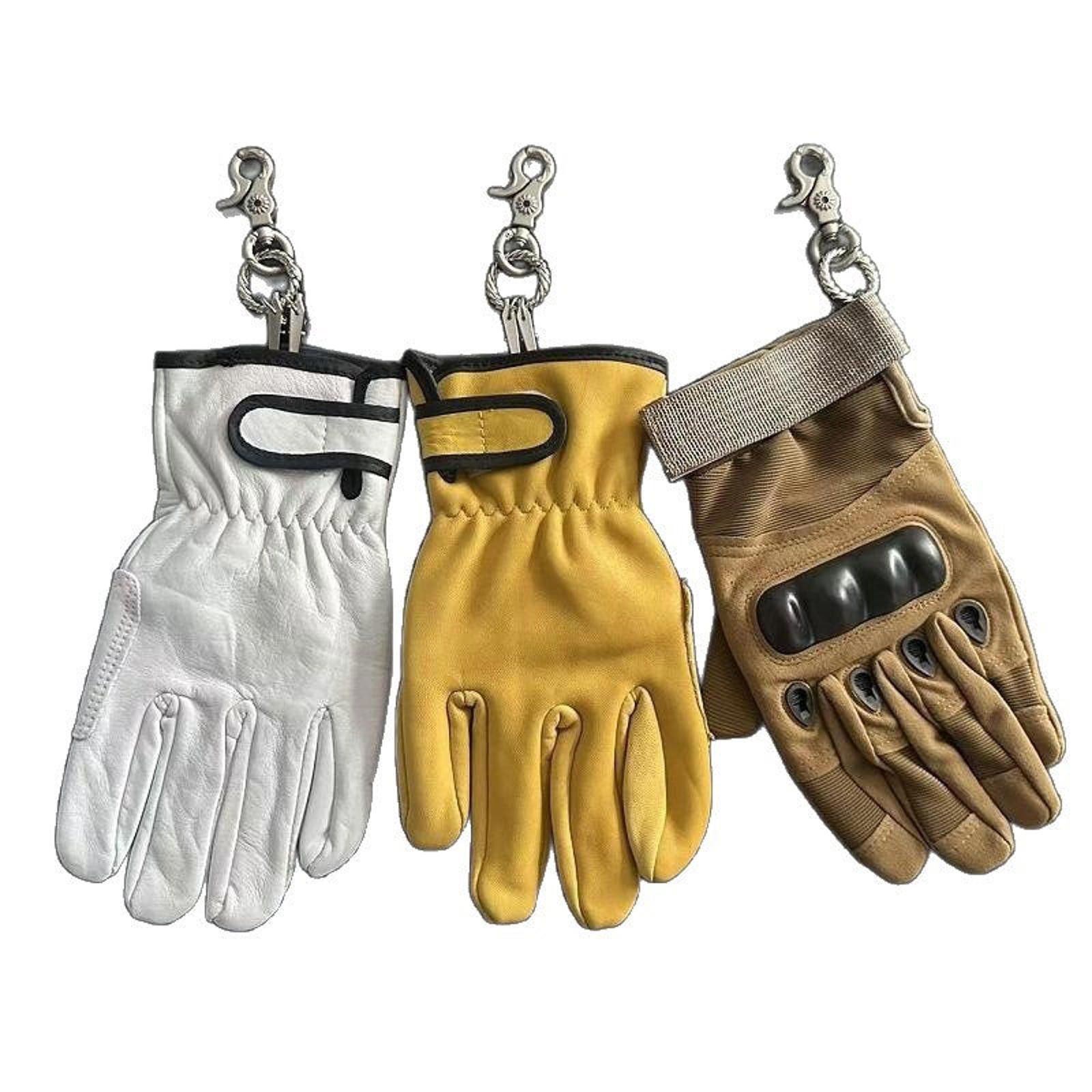 Jewelry Brown Leather Motorcycle Gloves Attachment for Pants Size ONE SIZE - 8 Thumbnail
