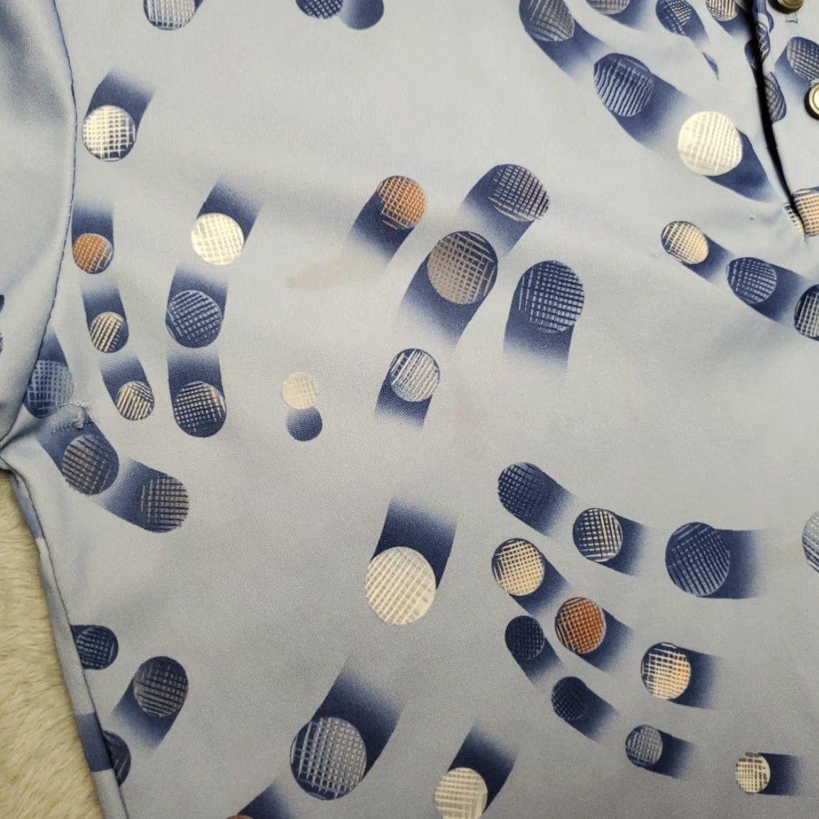 Vintage VINTAGE Stuart Mann Polo Shirt Men L Blue Golf Ball Print Grandpa Core 70s Retro Size US L / EU 52-54 / 3 - 2 Thumbnail