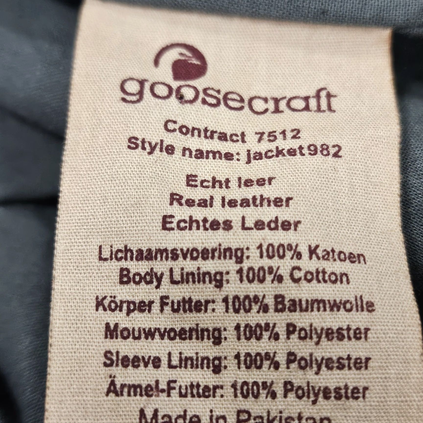 GOOSECRAFT Goosecraft Jacket Black Genuine Leather Short Moto Quilted Cotton Lined Zip Pockets Bands Collar Men M 41in Chest Size US M / EU 48-50 / 2 - 5 Thumbnail