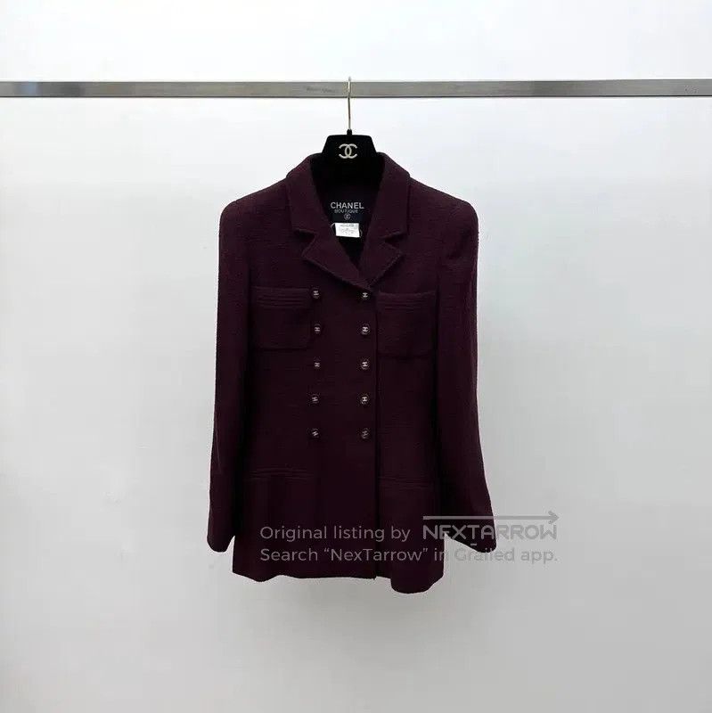Chanel Chanel Burgundy Women's Jacket . Size M / US 6-8 / IT 42-44 - 1 Thumbnail