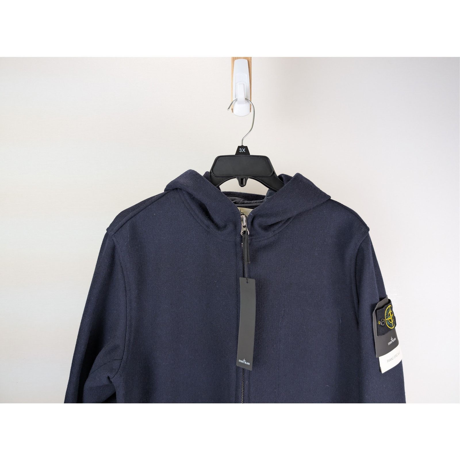 Stone Island o1rshd1 Panno Speciale Hoodie Jacket in navy blue wool blend Size US L / EU 52-54 / 3 - 2 Thumbnail