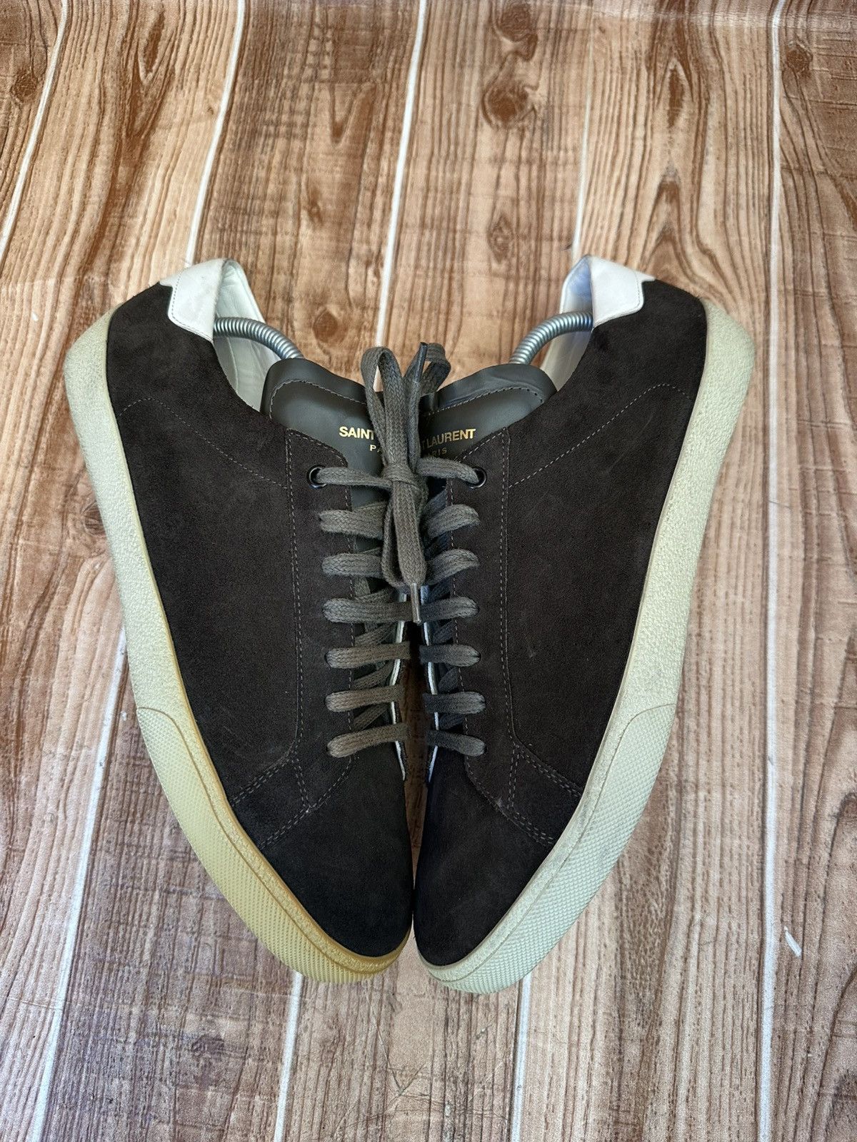 Saint Laurent Paris Saint Laurent HEDI SLI Court Classic Low-Top Suede Trainers Size US 12 / EU 45 - 6 Thumbnail
