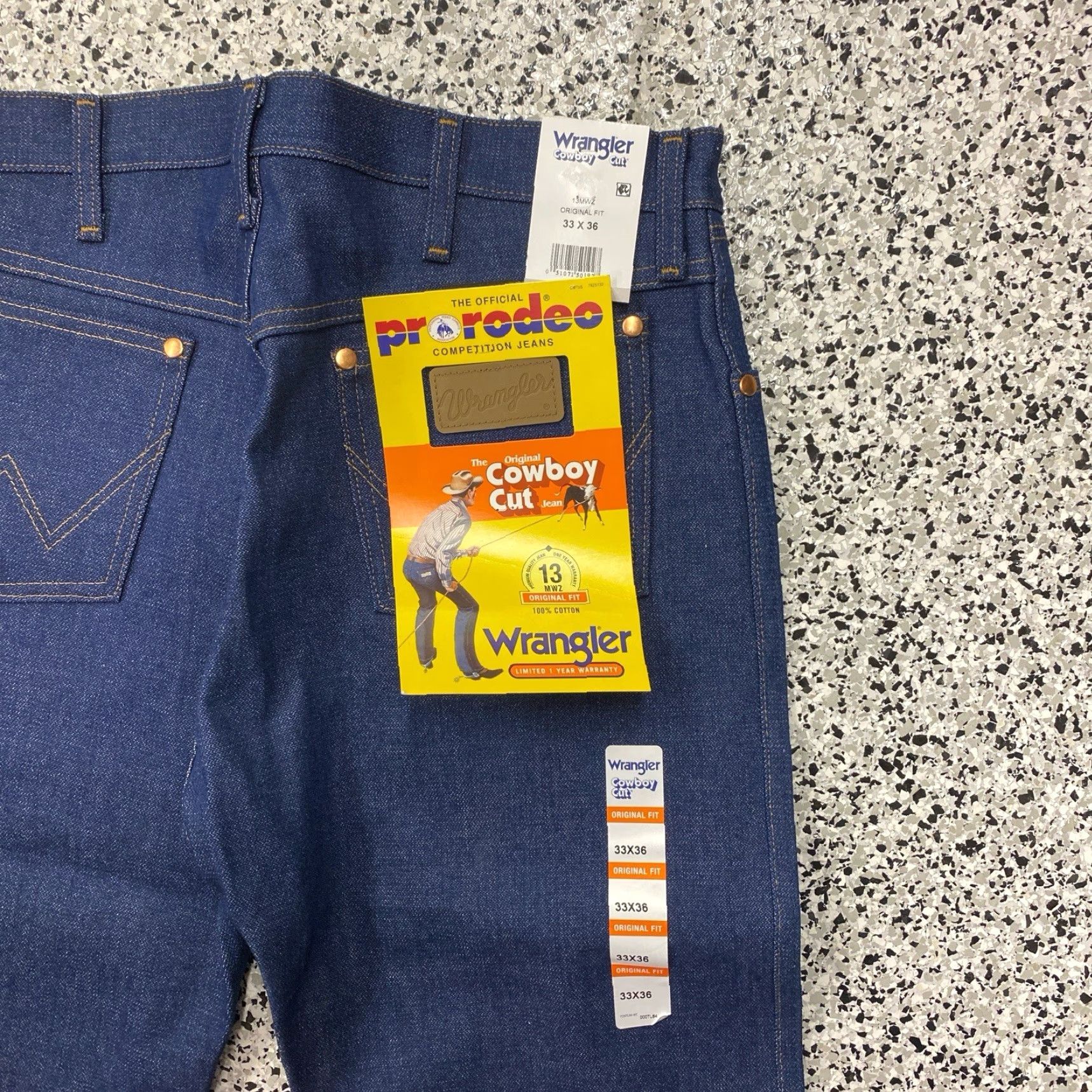 Wrangler Wrangler 13MWZ Cowboy Cut Jeans Mens 33x36 Original Fit Western Pro Rodeo NEW Size US 33 - 3 Thumbnail