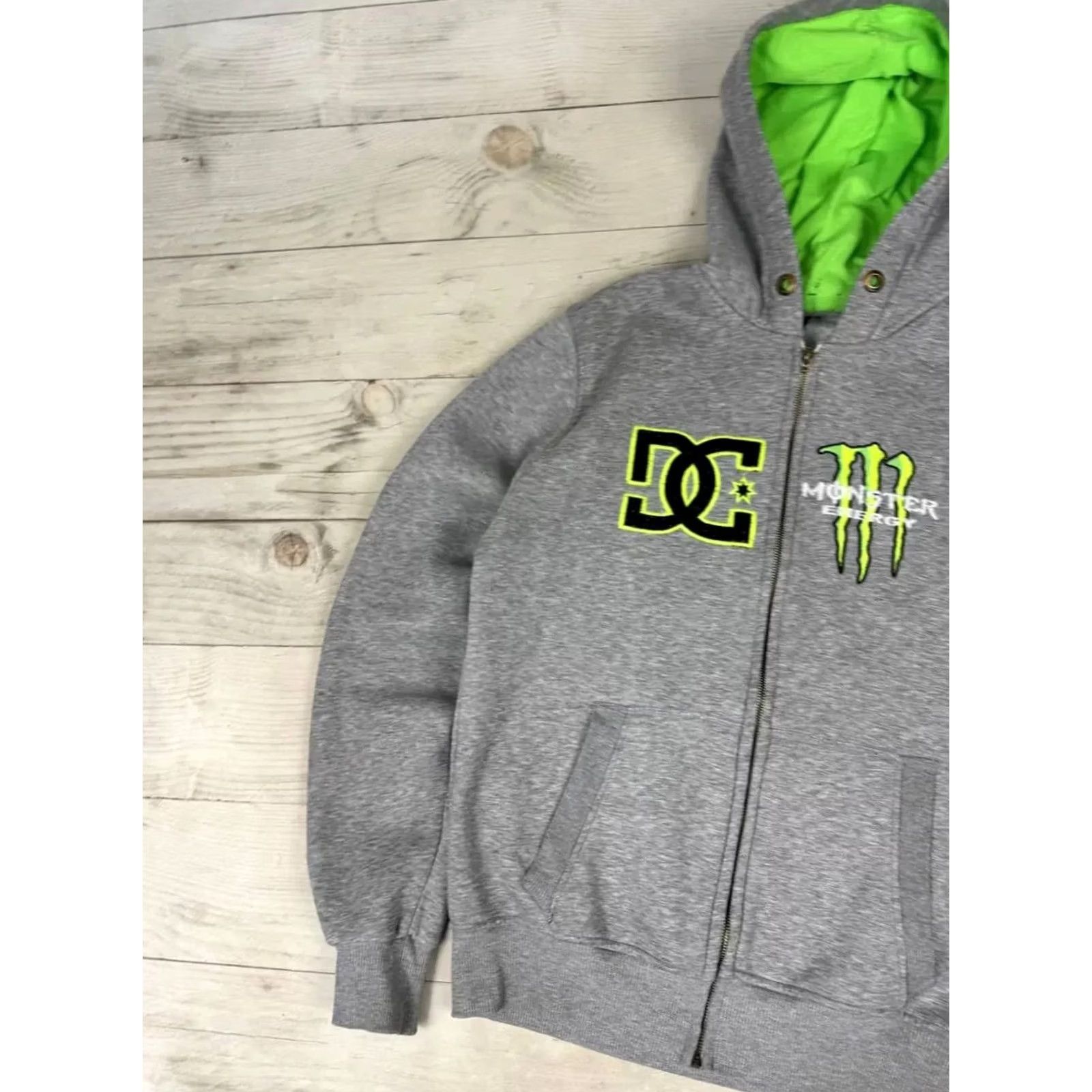 Logo 7 VINTAGE Monster Energy Hoodie DC Monster Energy Big Logo Full Zip Hooded Racing Men XL Gray Shirt Size US XL / EU 56 / 4 - 5 Thumbnail