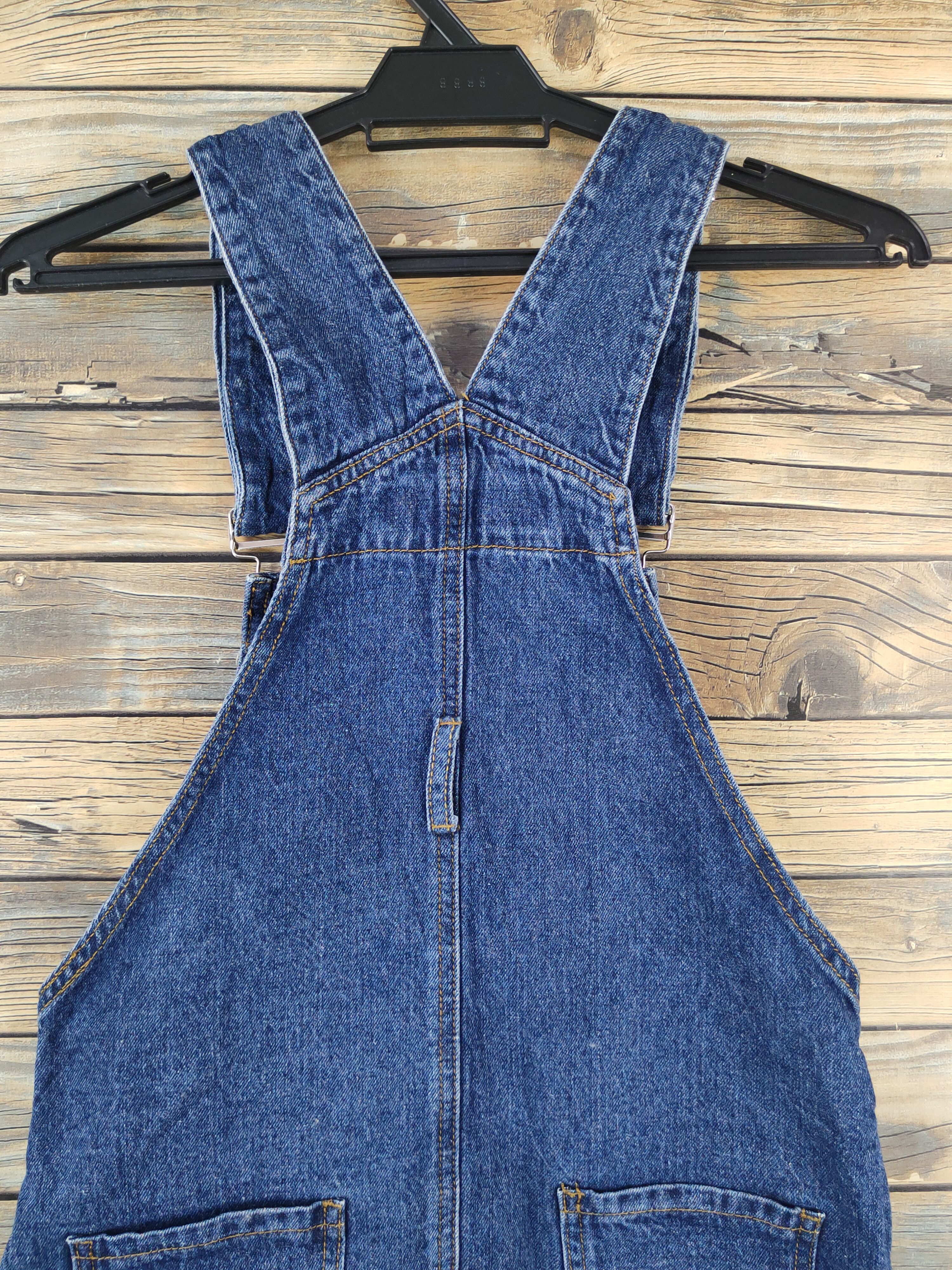Japanese Brand × Vintage Eptison Dark Blue Distressed Denim Skirt Jumpsuits Size 29" - 9 Thumbnail